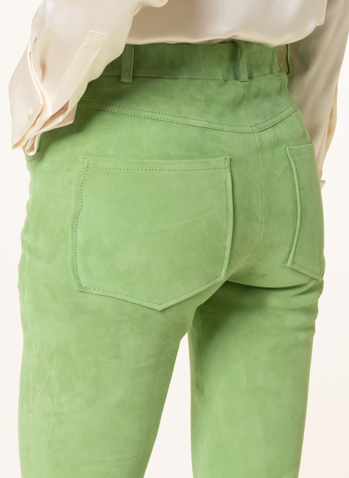 ARMA Kožené kalhoty MELINA, Barva: SVĚTLE ZELENÁ (Obrázek 5)