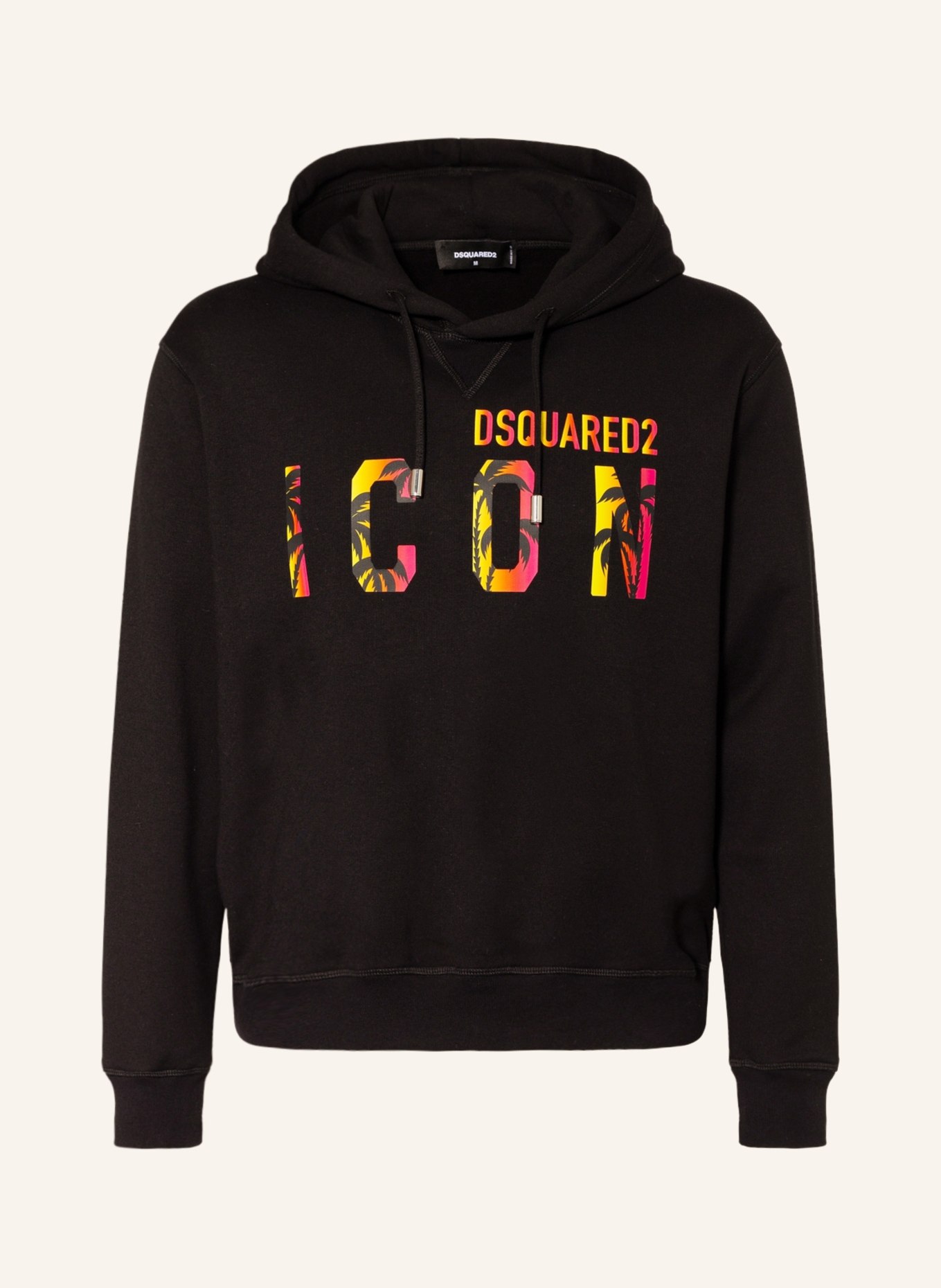 DSQUARED2 Hoodie ICON SUNRISE, Color: BLACK/ YELLOW/ PINK (Image 1)