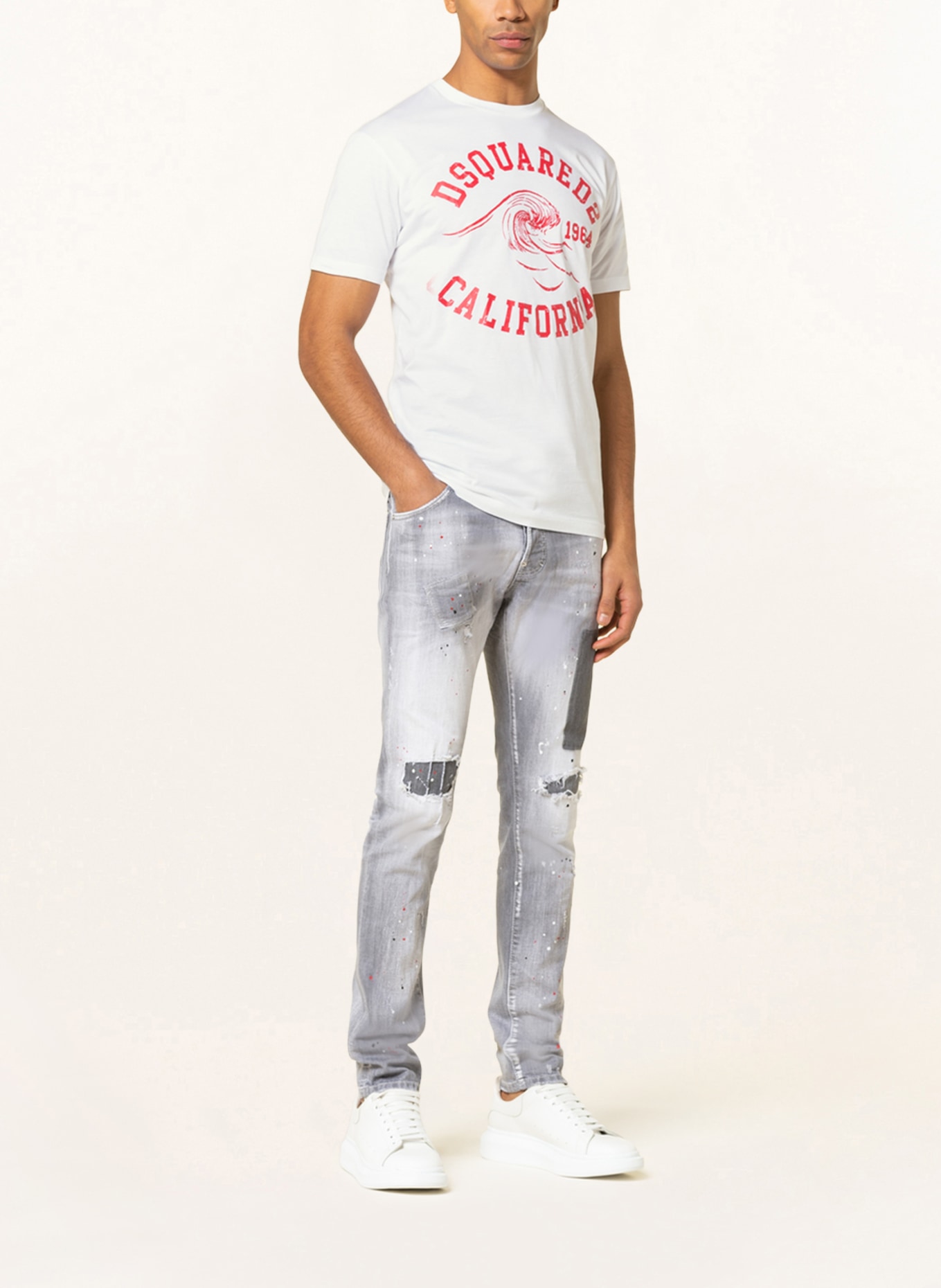 DSQUARED2 Destroyed jeans COOL GUY extra slim fit , Color: 852 LIGHT GREY (Image 2)