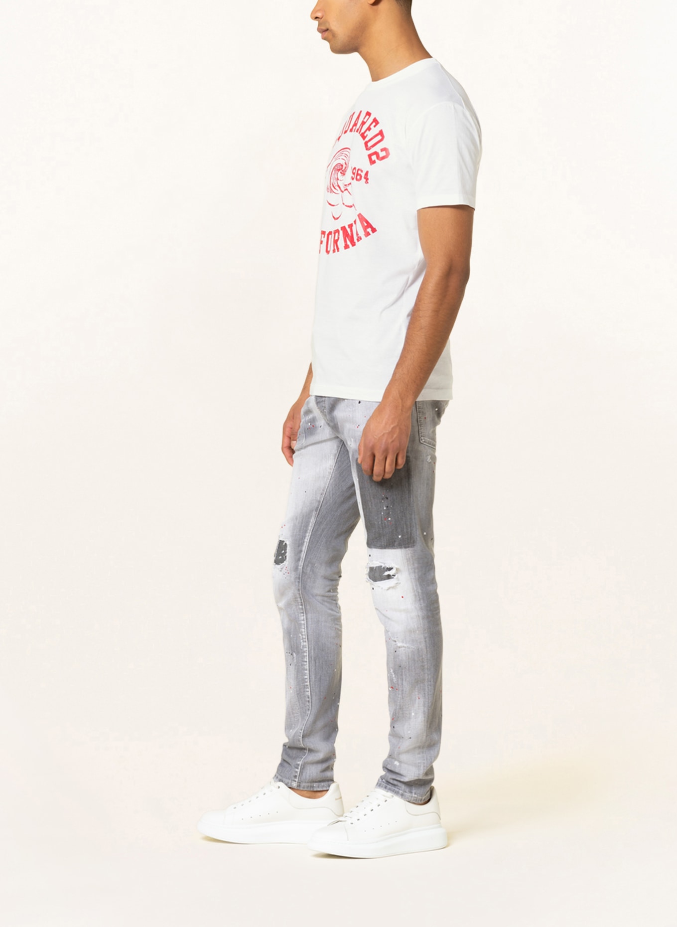 DSQUARED2 Destroyed jeans COOL GUY extra slim fit , Color: 852 LIGHT GREY (Image 4)