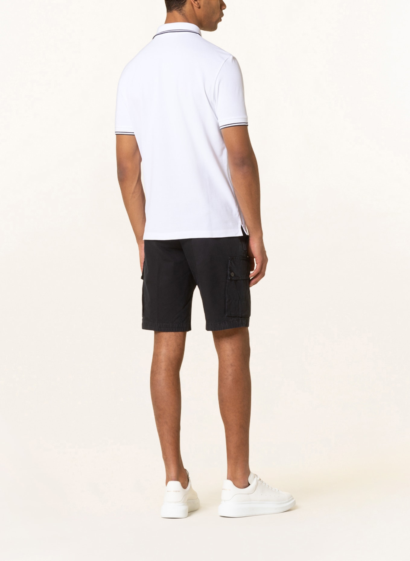 STONE ISLAND Piqué polo shirt slim fit, Color: WHITE (Image 3)