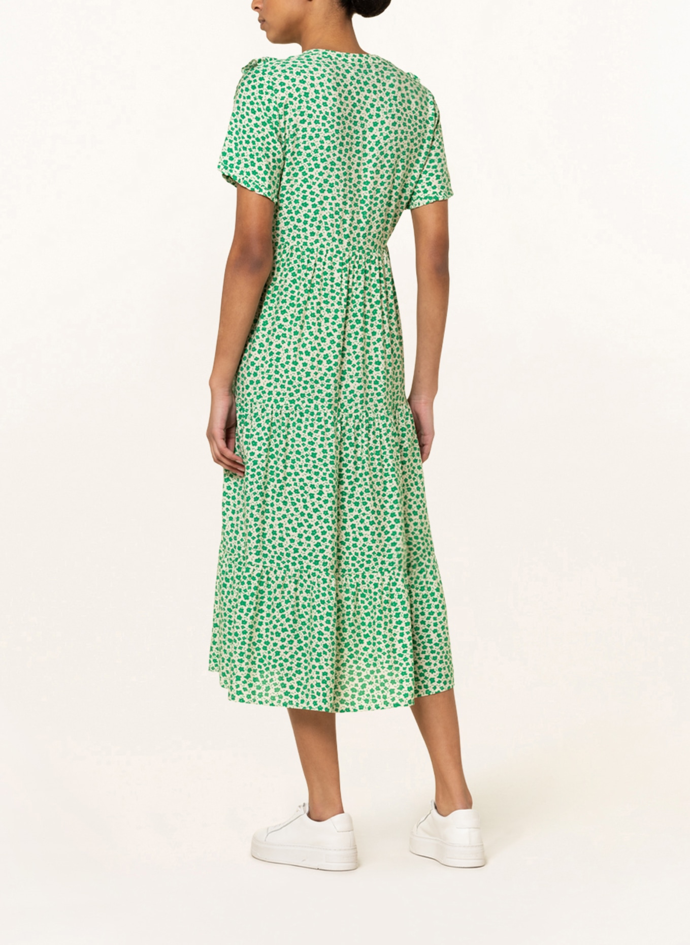 lollys laundry Dress FREDDY with ruffles, Color: GREEN/ ECRU (Image 3)