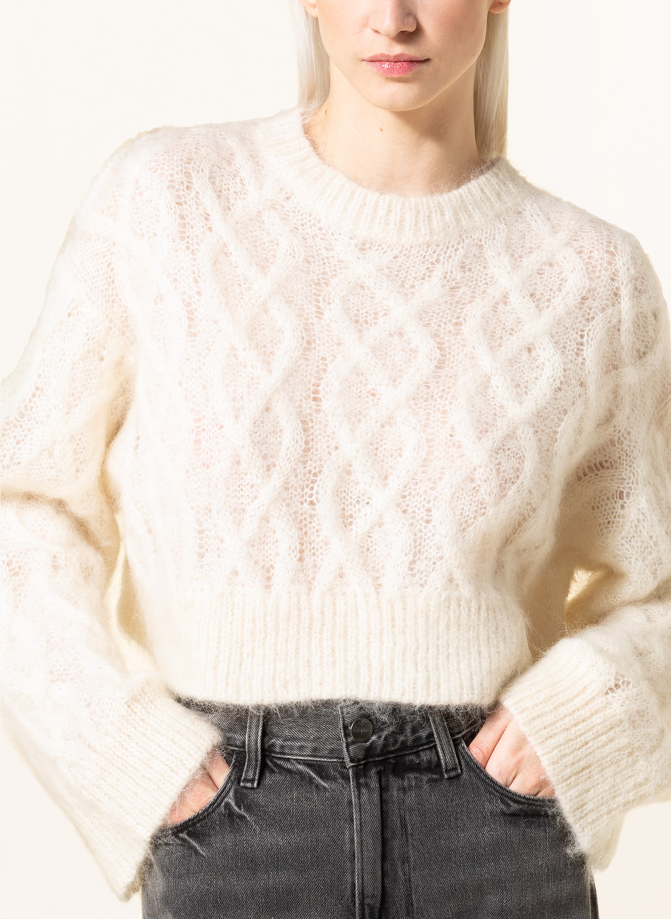REMAIN Cropped sweater, Color: ECRU (Image 4)