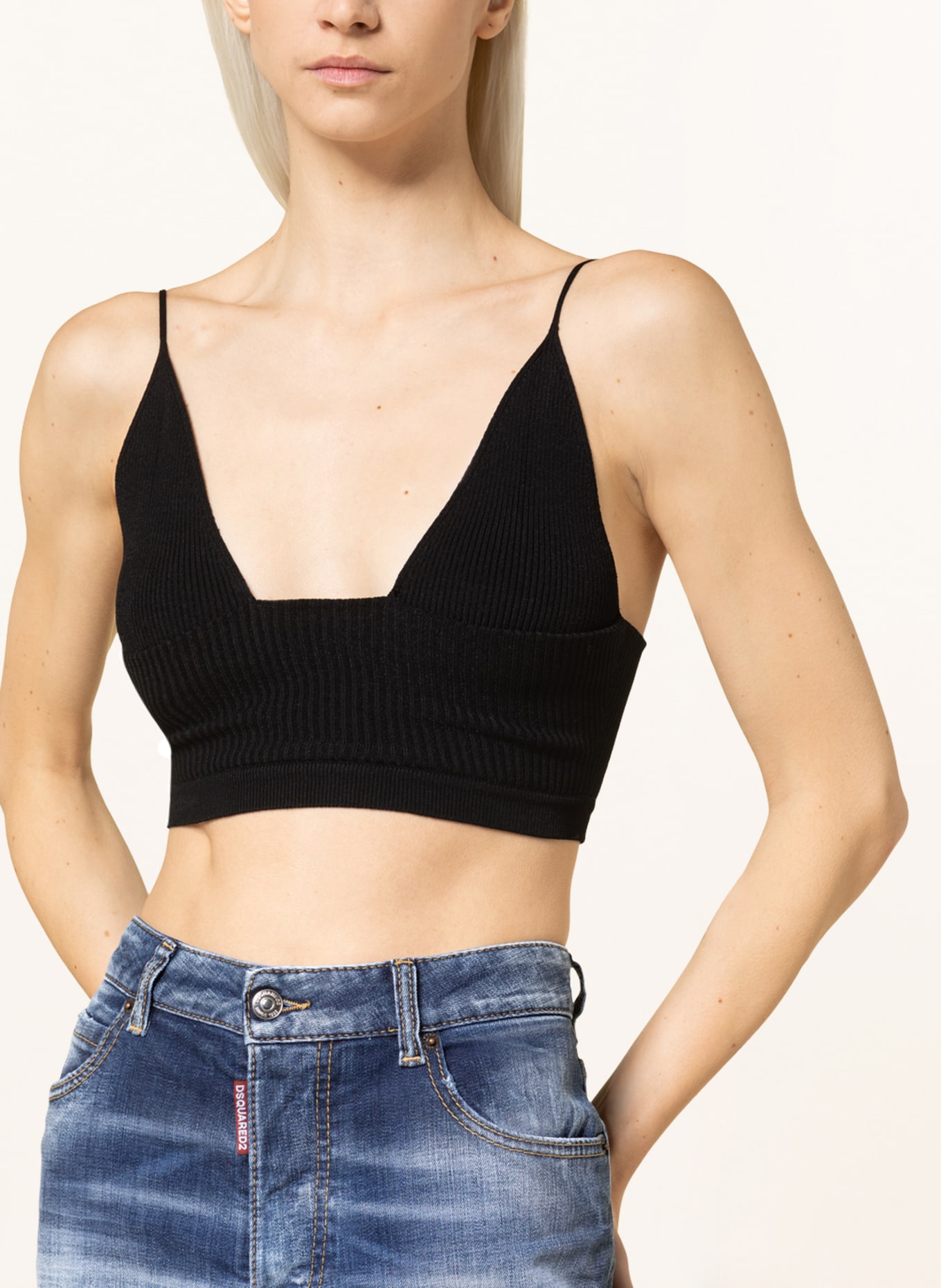 DSQUARED2 Cropped knit top, Color: BLACK (Image 4)