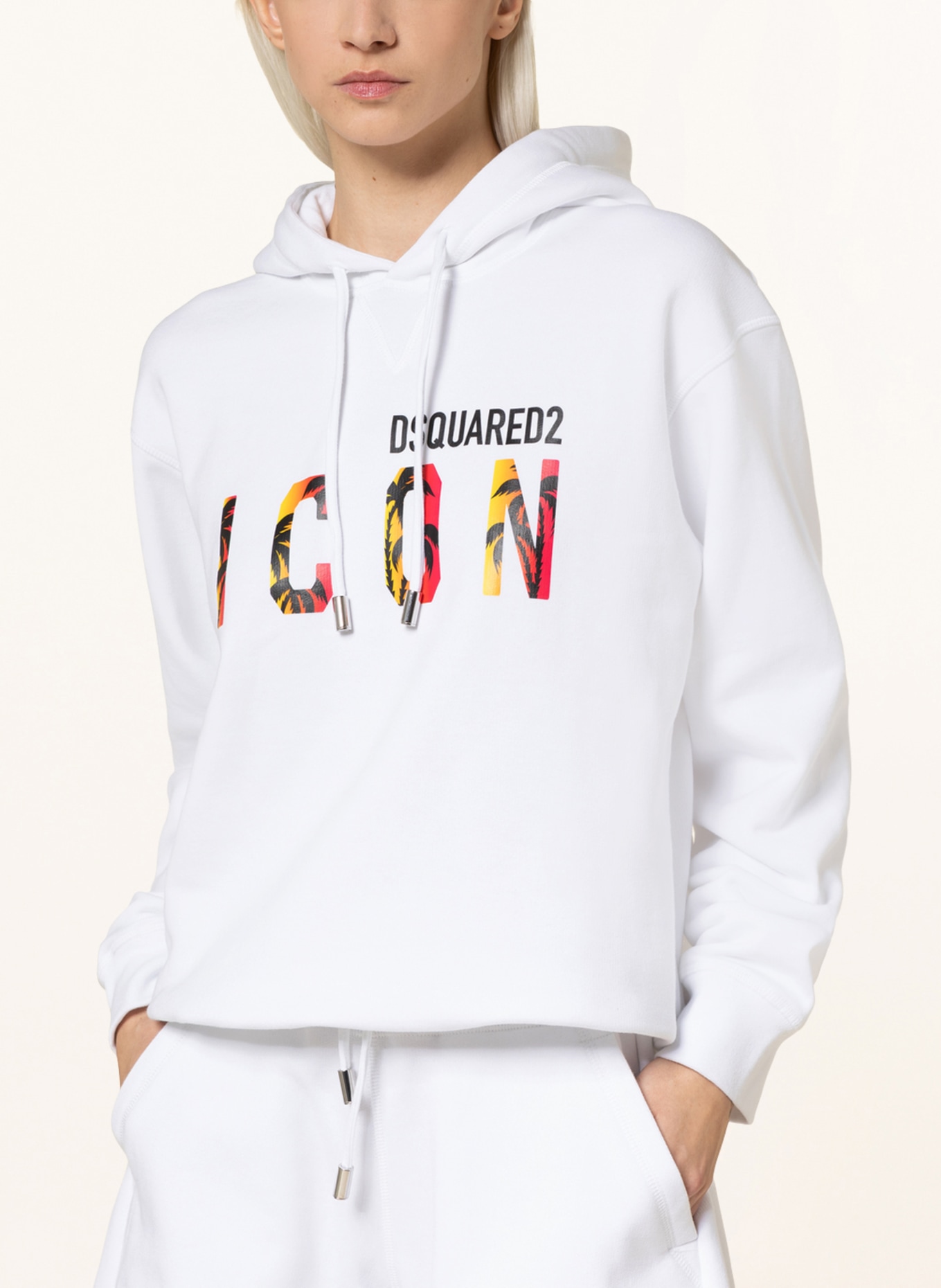 DSQUARED2 Hoodie MINI ICON, Color: WHITE/ YELLOW/ PINK (Image 5)