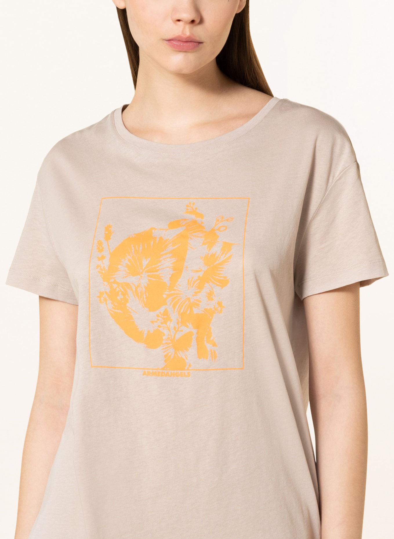 ARMEDANGELS T-shirt NELAA BLOOM, Color: BEIGE (Image 4)