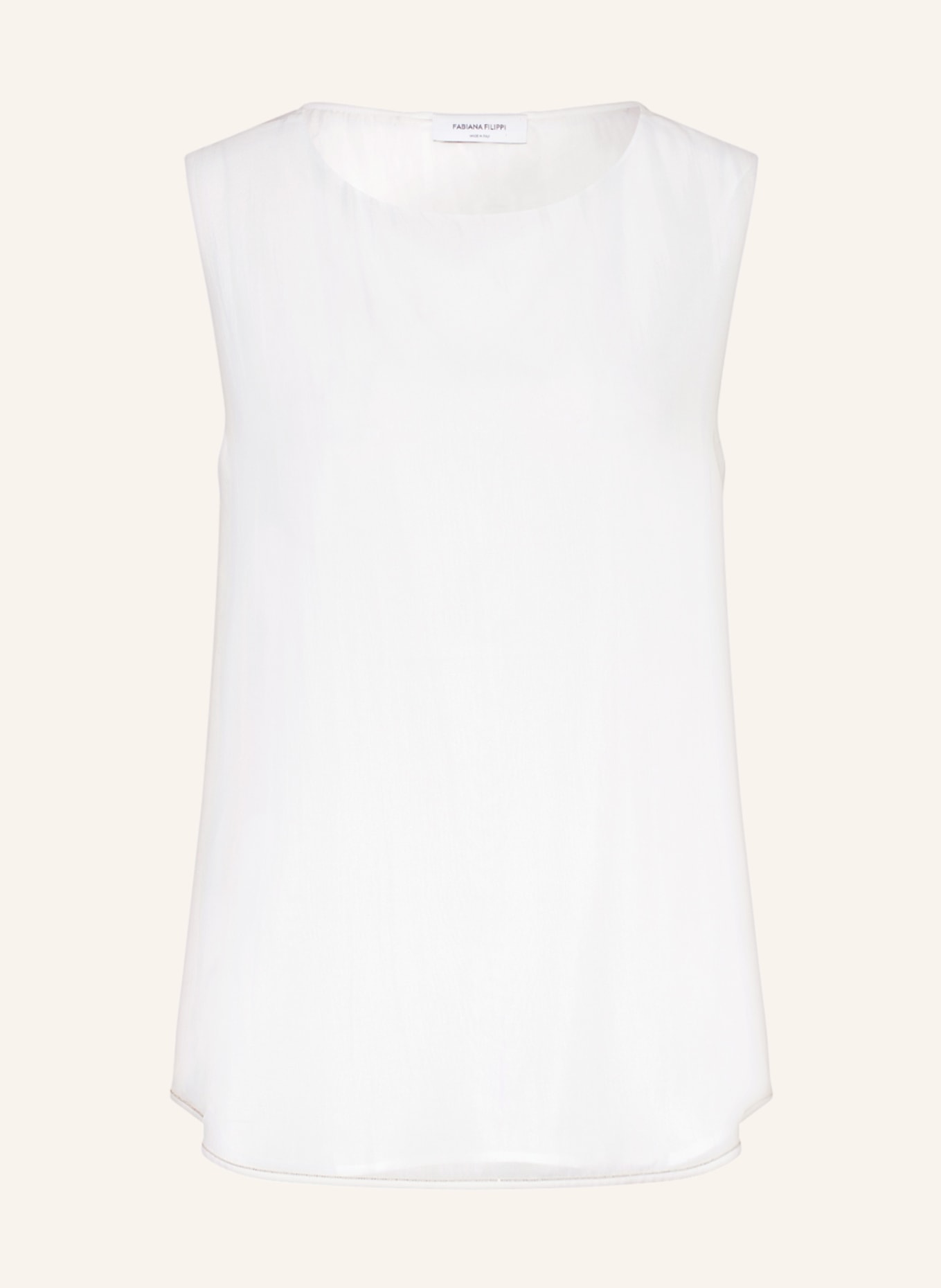 FABIANA FILIPPI Top with silk and decorative beads, Color: WHITE (Image 1)