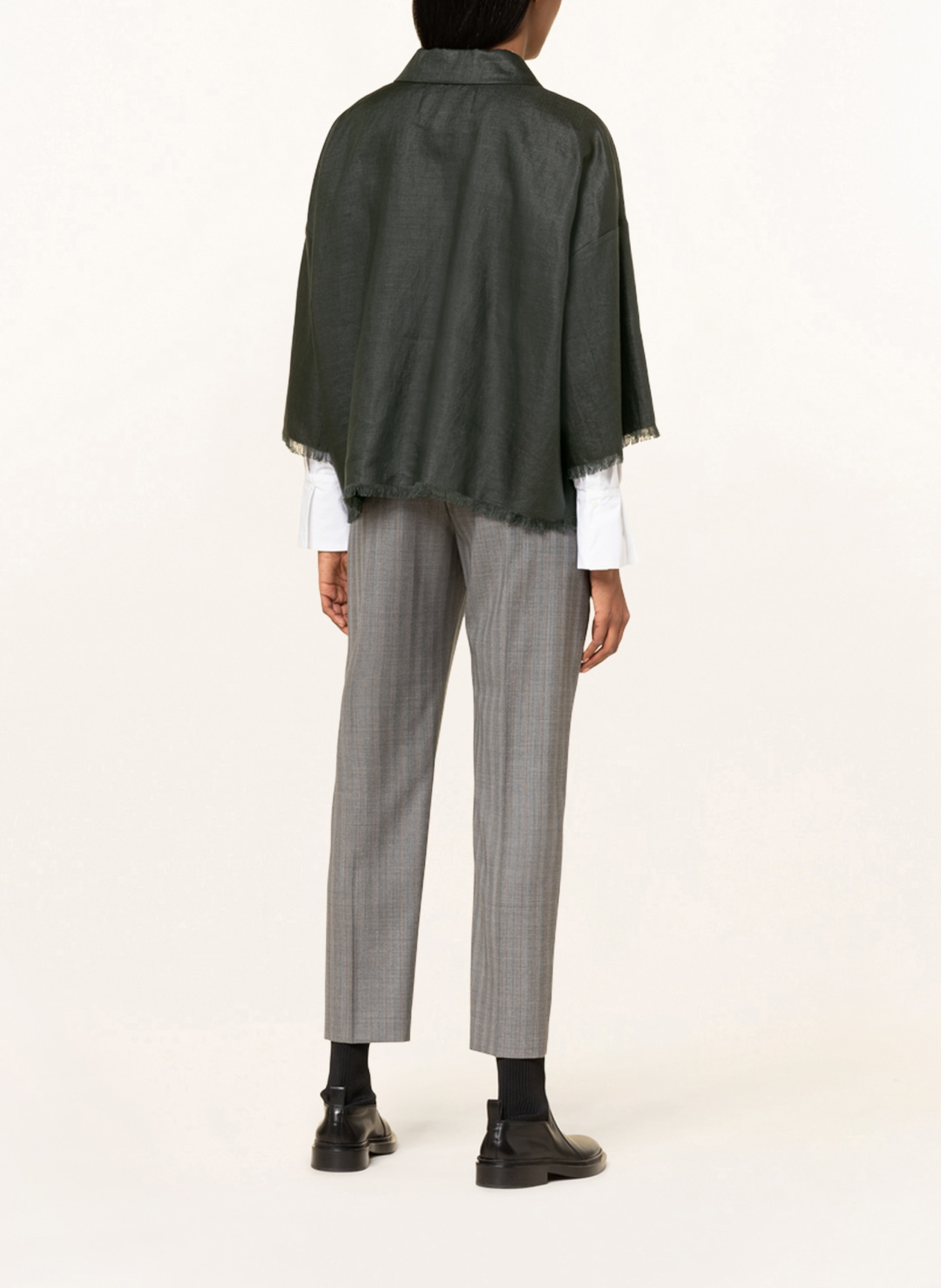FABIANA FILIPPI Blazer with linen, Color: DARK GRAY (Image 3)