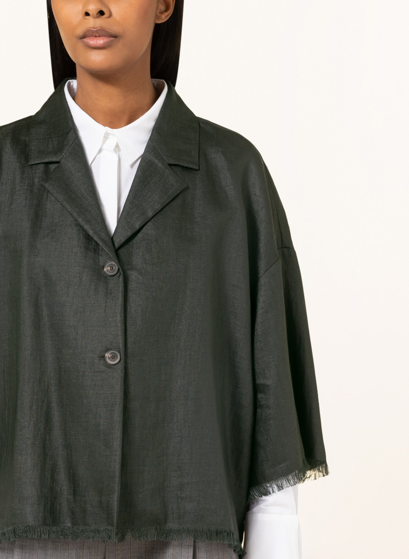 FABIANA FILIPPI Blazer with linen, Color: DARK GRAY (Image 4)