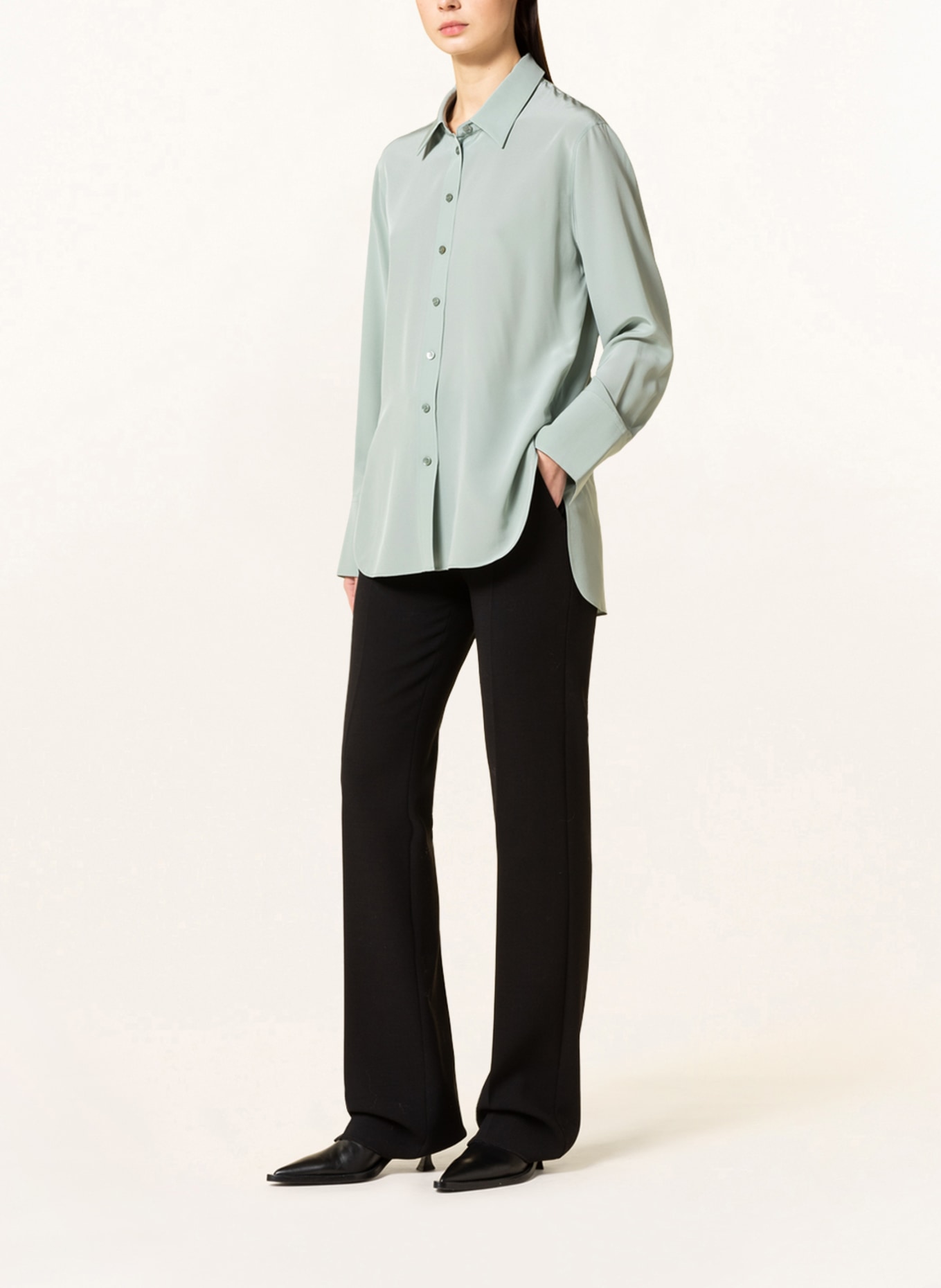 JOSEPH Shirt blouse JOE in silk, Color: LIGHT GREEN (Image 2)