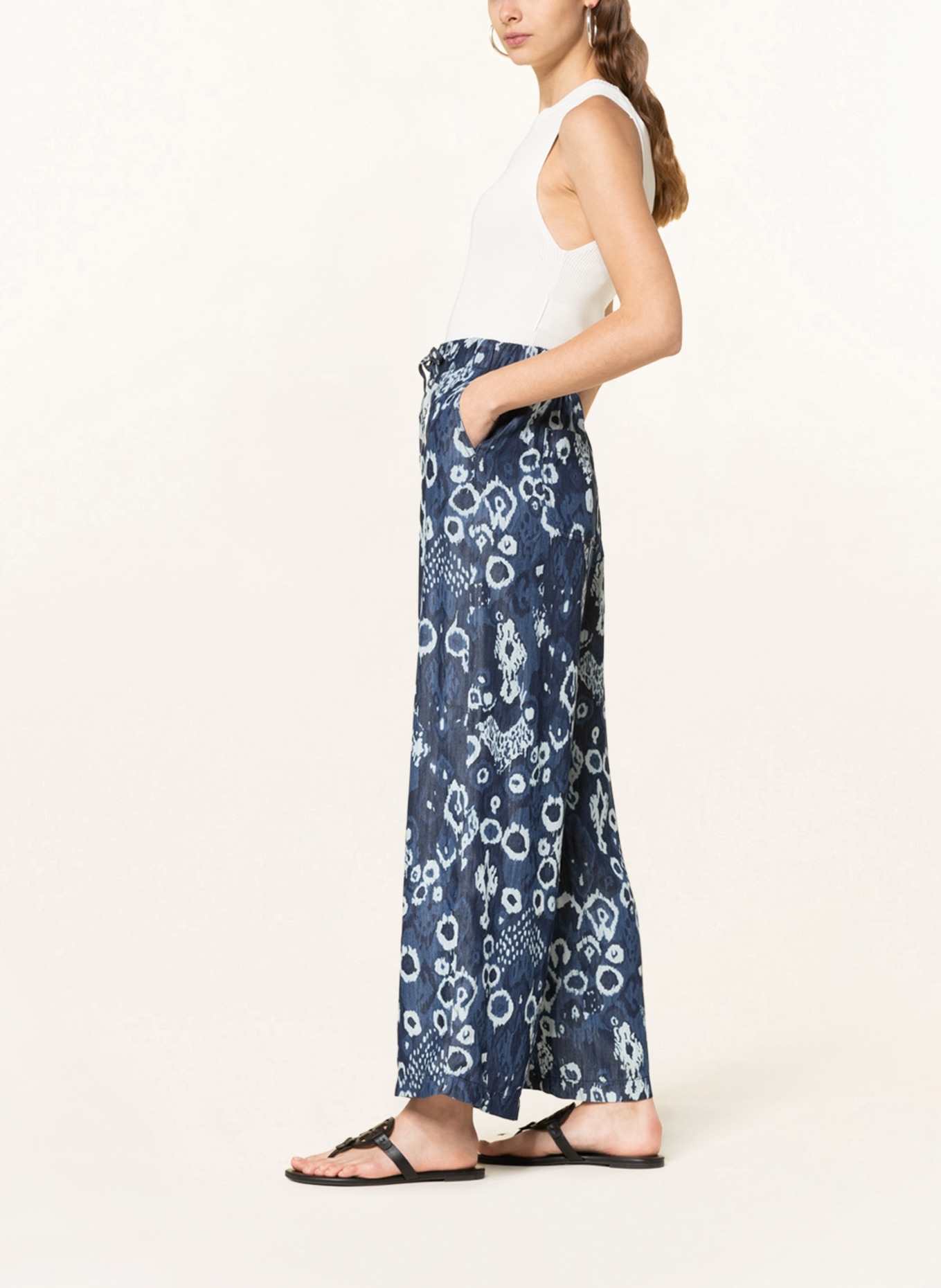 MAC Wide leg trousers in denim look , Color: 186B dark indigo printed (Image 4)