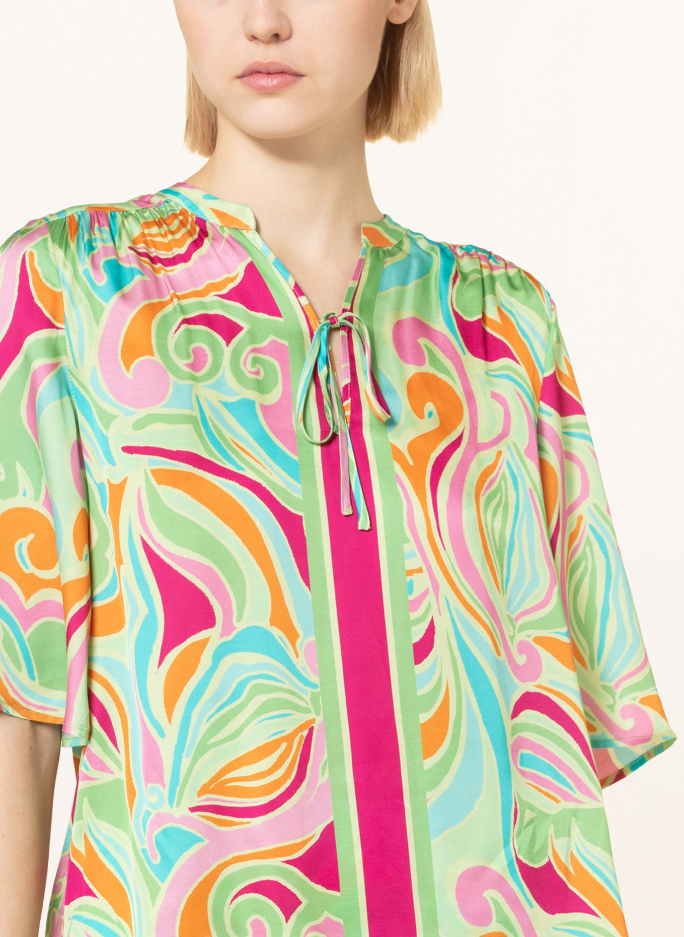 LIEBLINGSSTÜCK Shirt blouse ERLENAL in satin, Color: LIGHT GREEN/ PINK/ LIGHT BLUE (Image 4)