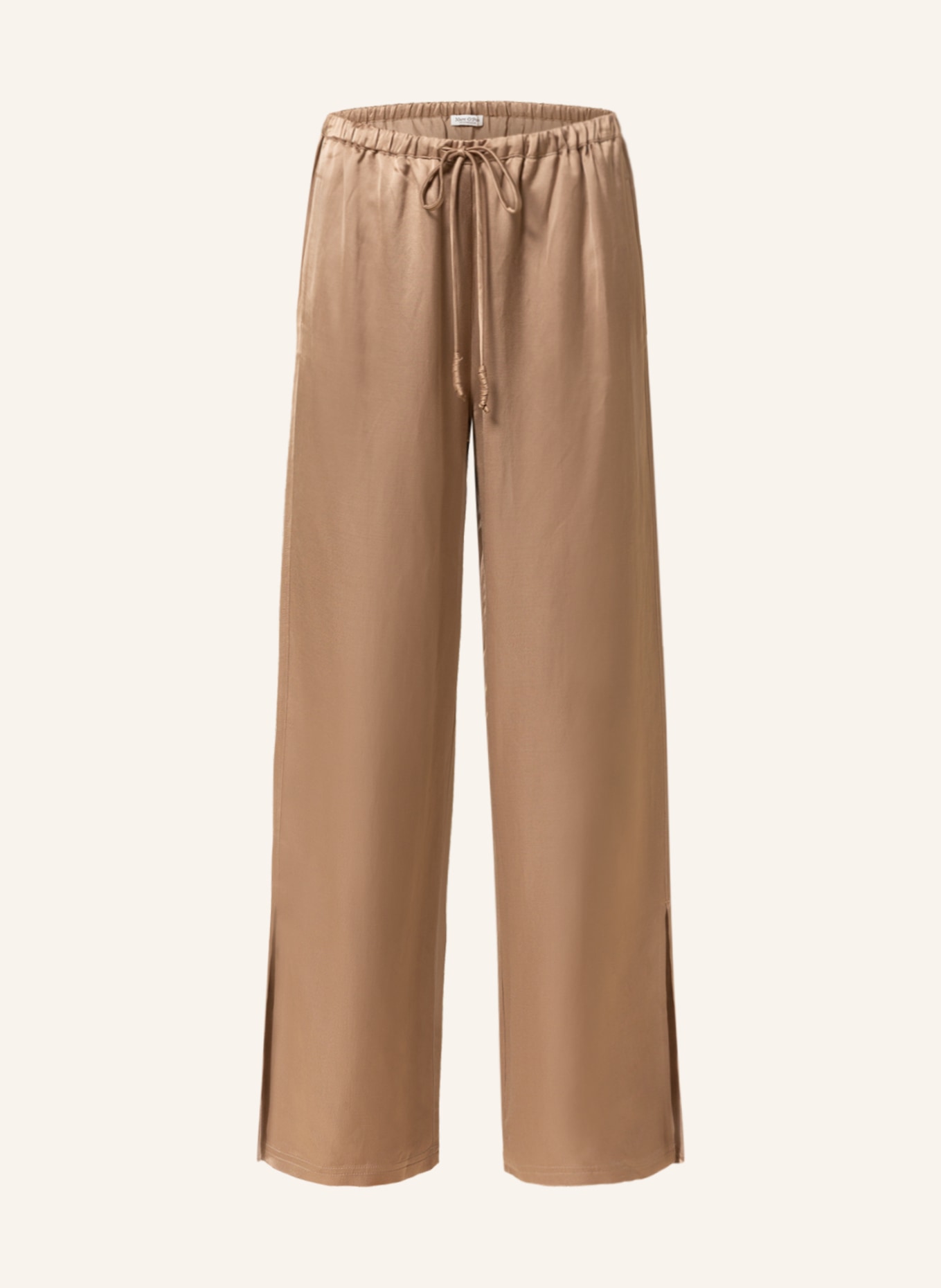 Marc O'Polo Satin pants in jogger style, Color: LIGHT BROWN (Image 1)