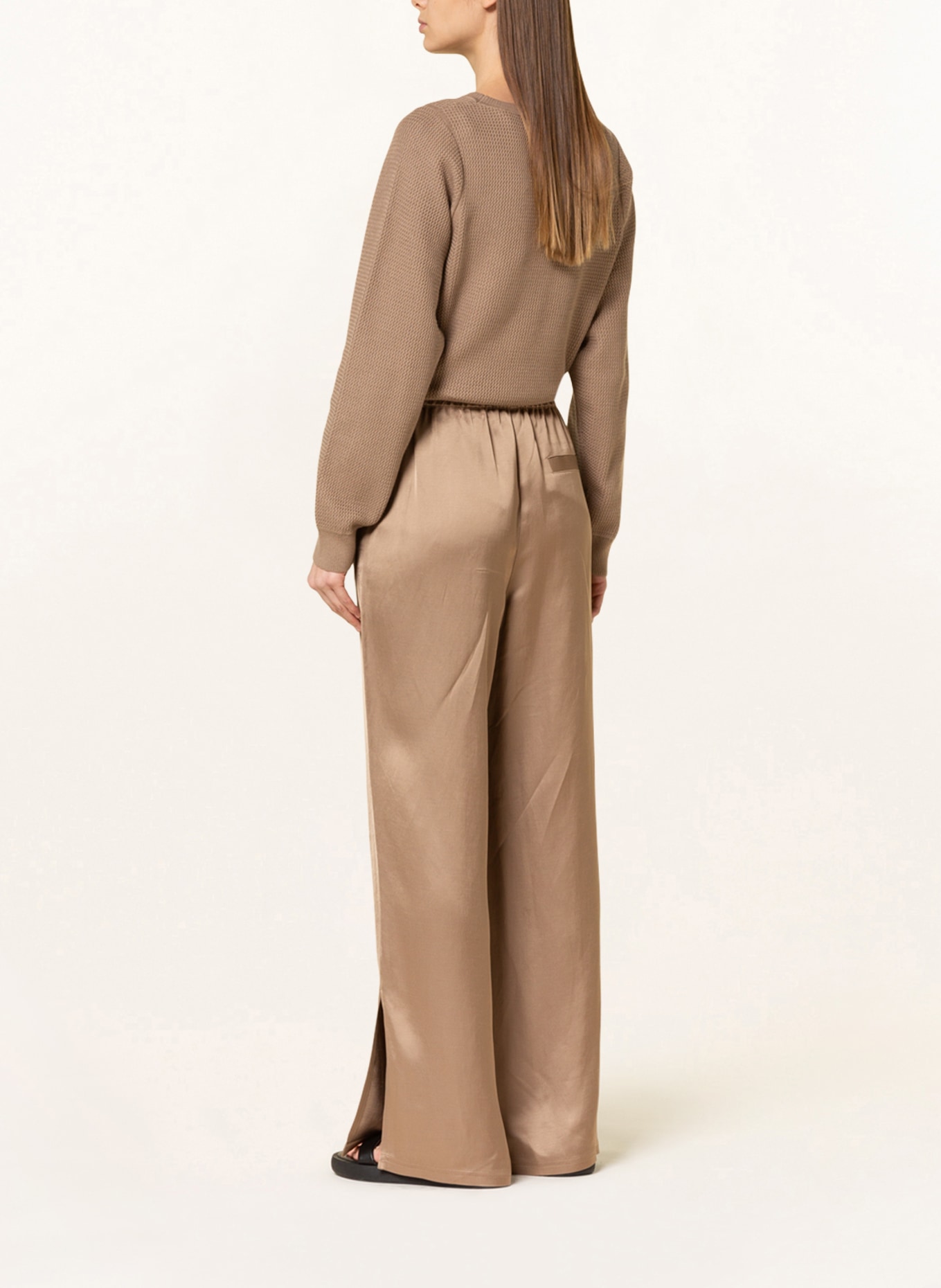 Marc O'Polo Satin pants in jogger style, Color: LIGHT BROWN (Image 3)