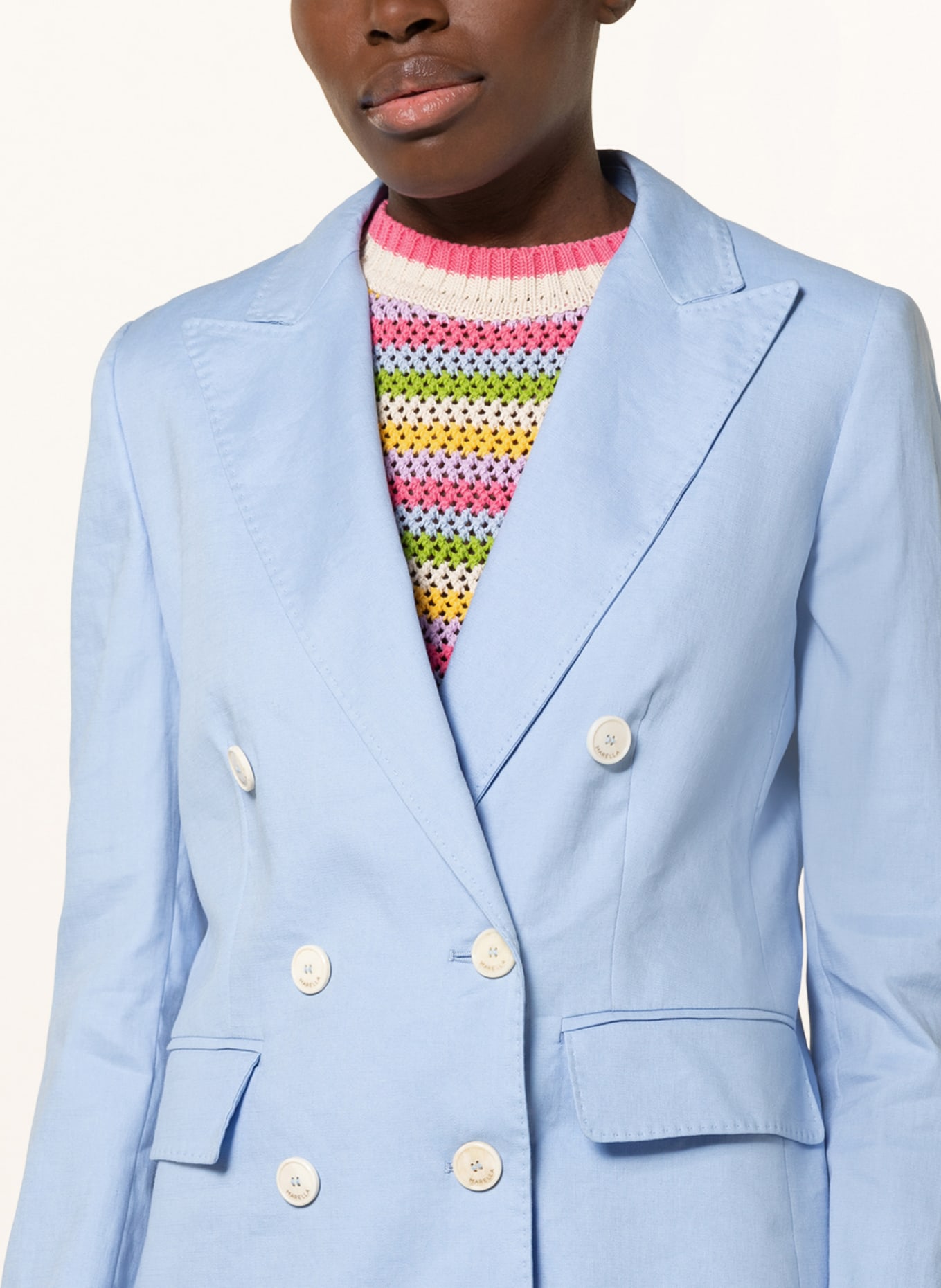 MARELLA Blazer GHIANDA with linen , Color: LIGHT BLUE (Image 4)