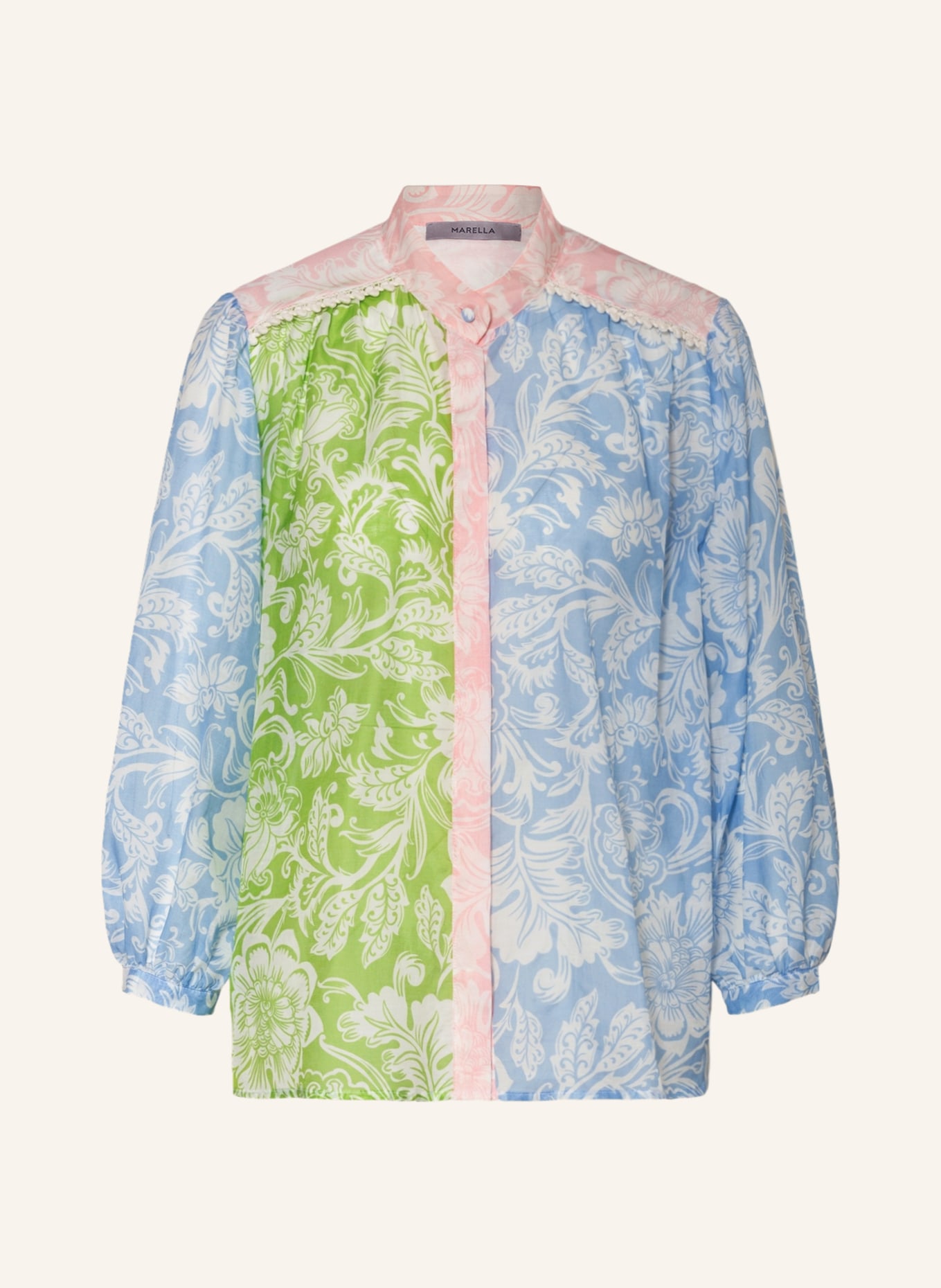 MARELLA Blouse DATTERO with 3/4 sleeves, Color: LIGHT BLUE/ DUSKY PINK/ LIGHT GREEN (Image 1)