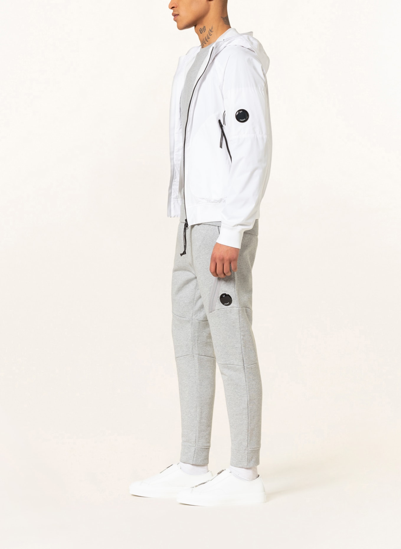 White cp top company coat