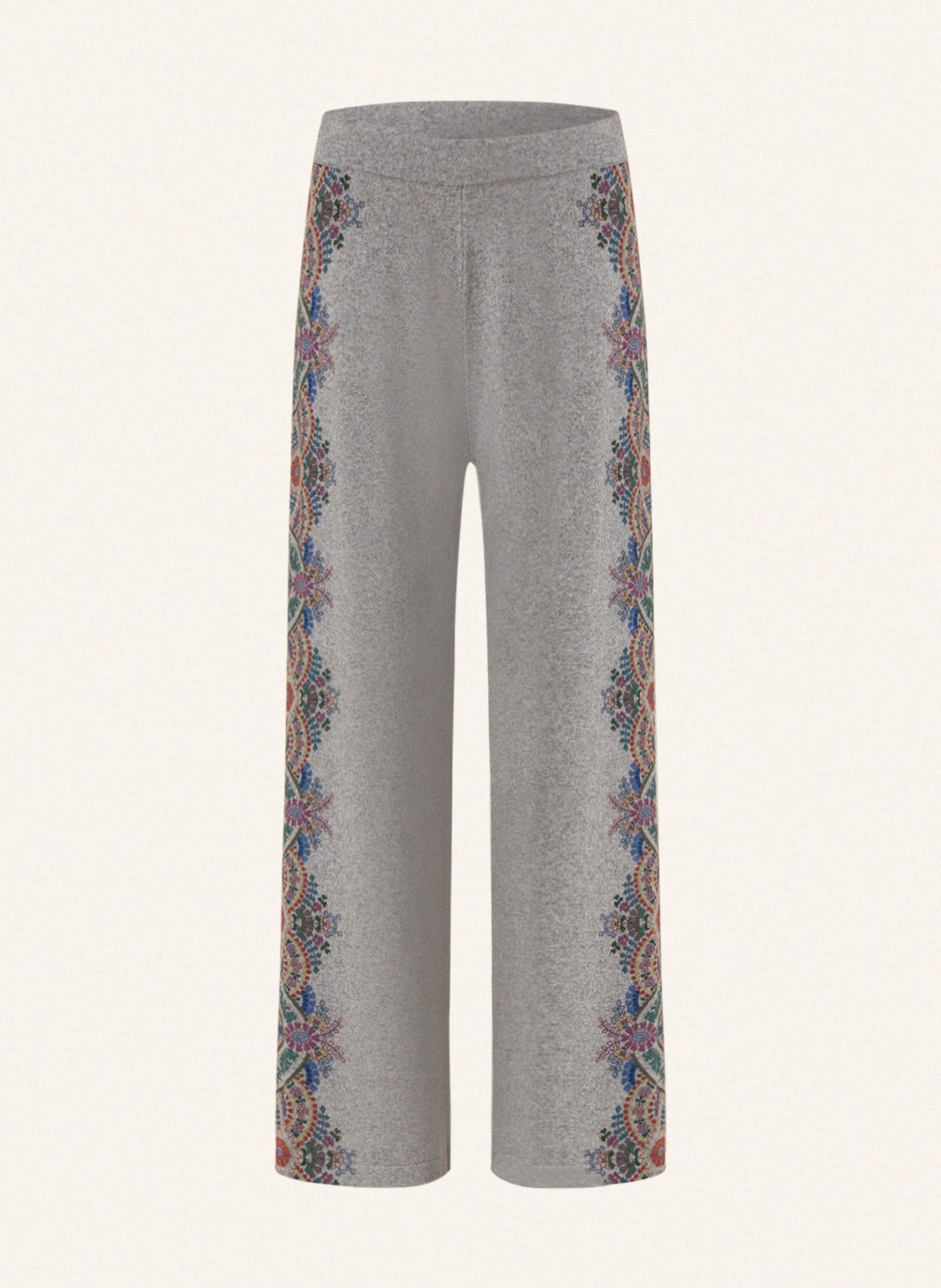 ETRO Knit trousers, Color: GRAY/ GREEN/ DARK RED (Image 1)