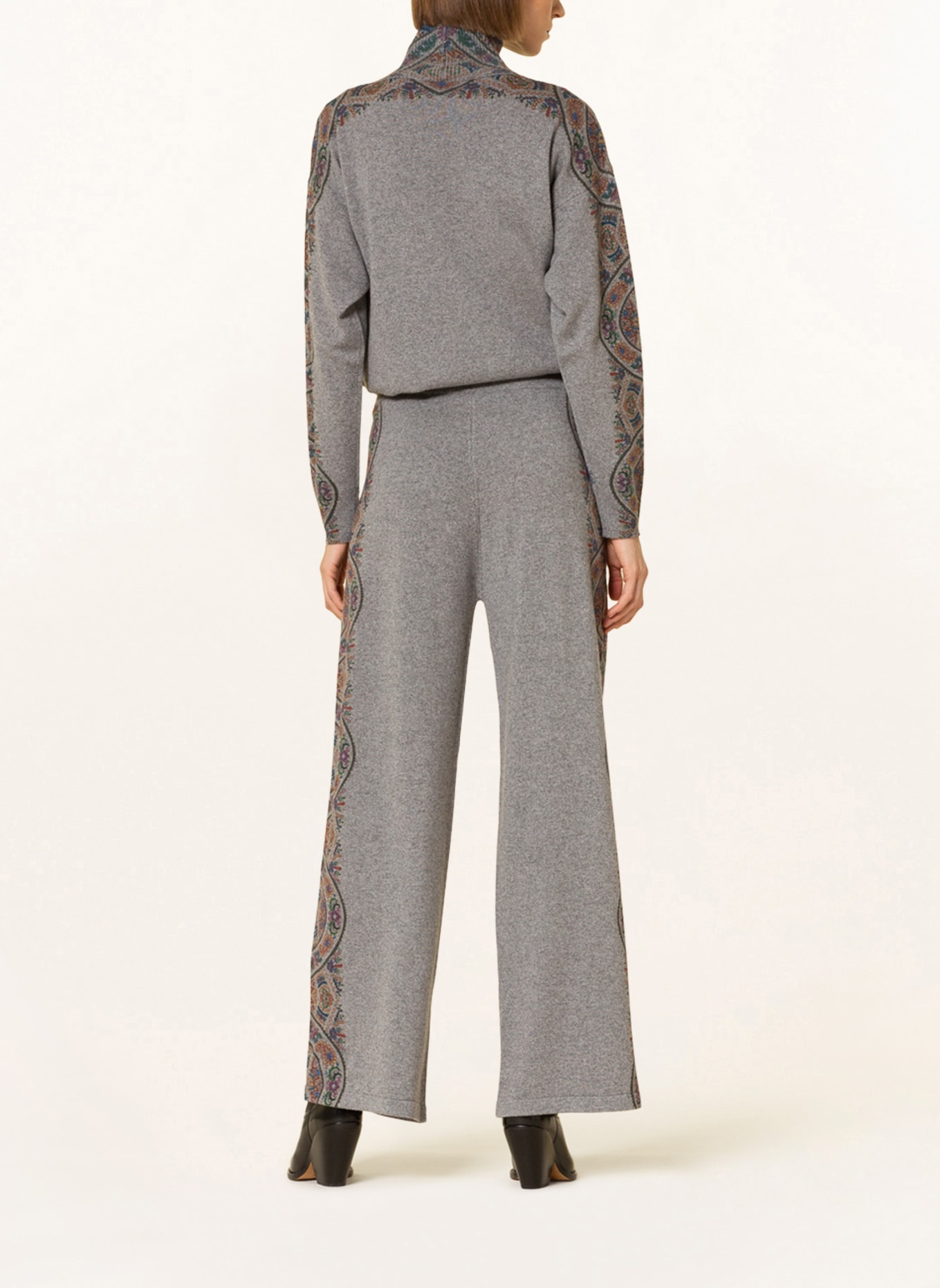 ETRO Knit trousers, Color: GRAY/ GREEN/ DARK RED (Image 3)