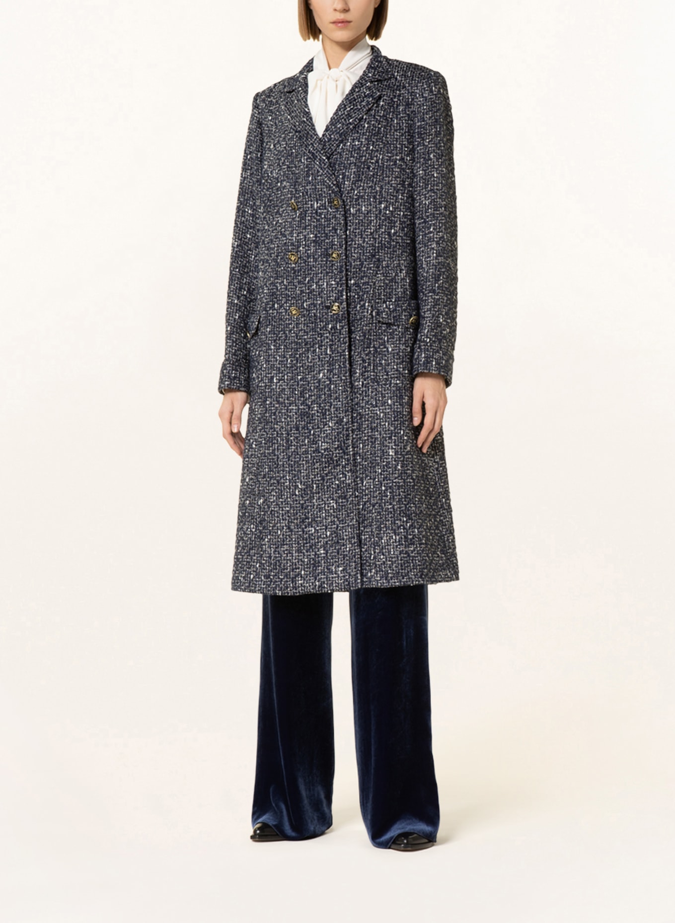 ETRO Bouclé coat, Color: DARK BLUE/ WHITE/ SILVER (Image 2)