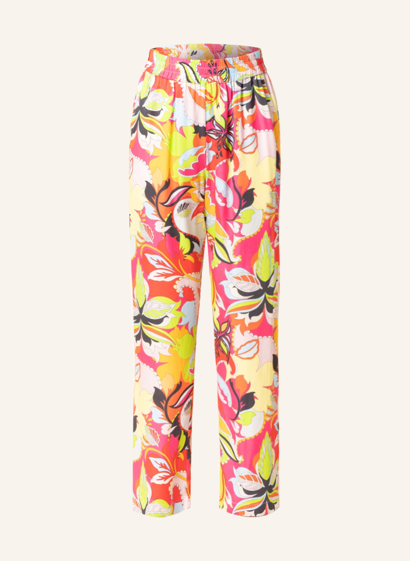 Princess GOES HOLLYWOOD Wide leg trousers, Color: LIGHT YELLOW/ PINK/ ORANGE (Image 1)