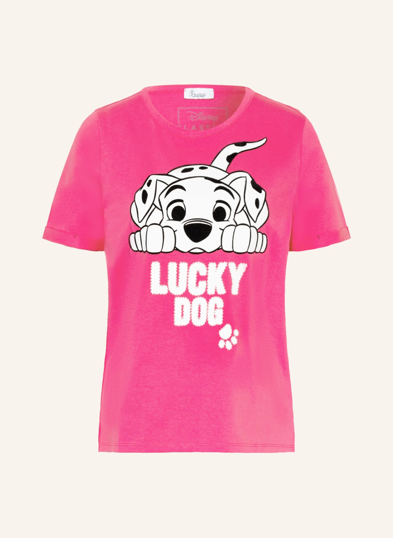 Princess GOES HOLLYWOOD T-shirt with decorative gems, Color: PINK/ WHITE/ BLACK (Image 1)