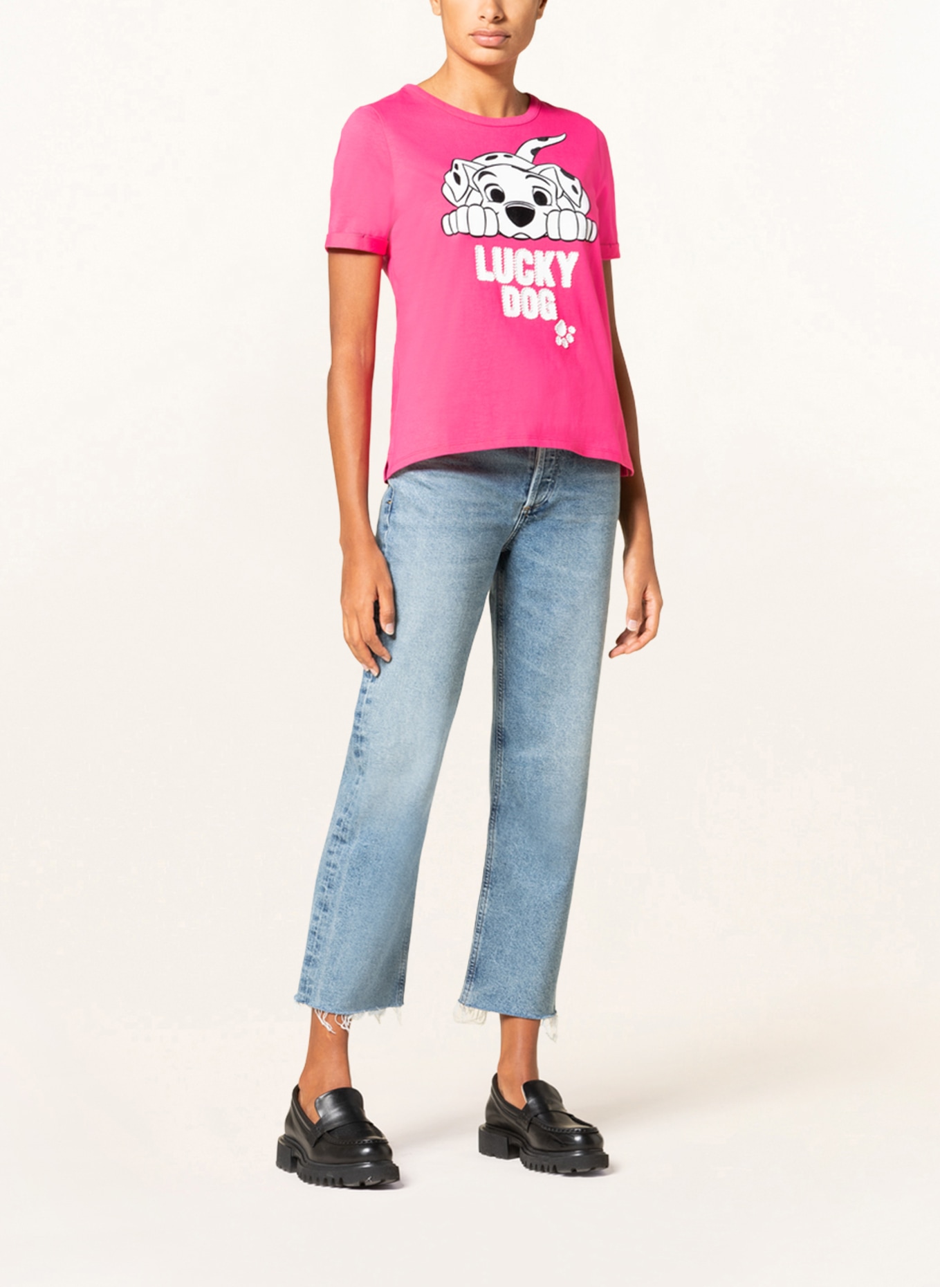 Princess GOES HOLLYWOOD T-shirt with decorative gems, Color: PINK/ WHITE/ BLACK (Image 2)