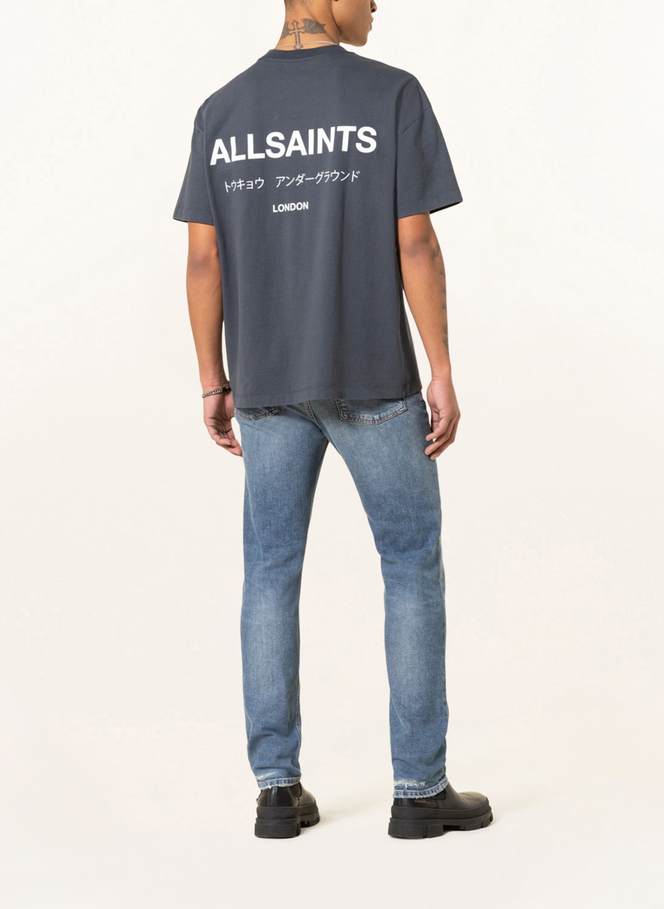 ALLSAINTS Oversized tričko UNDERGROUND , Barva: TMAVĚ ŠEDÁ (Obrázek 3)