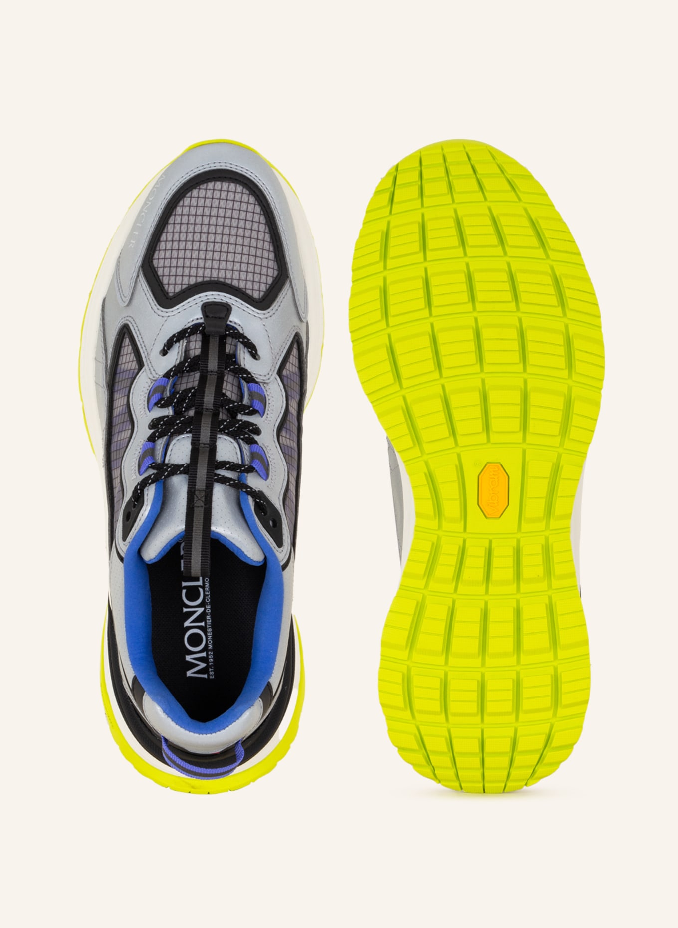 MONCLER Sneakers LITE RUNNER, Color: GRAY/ BLUE (Image 5)