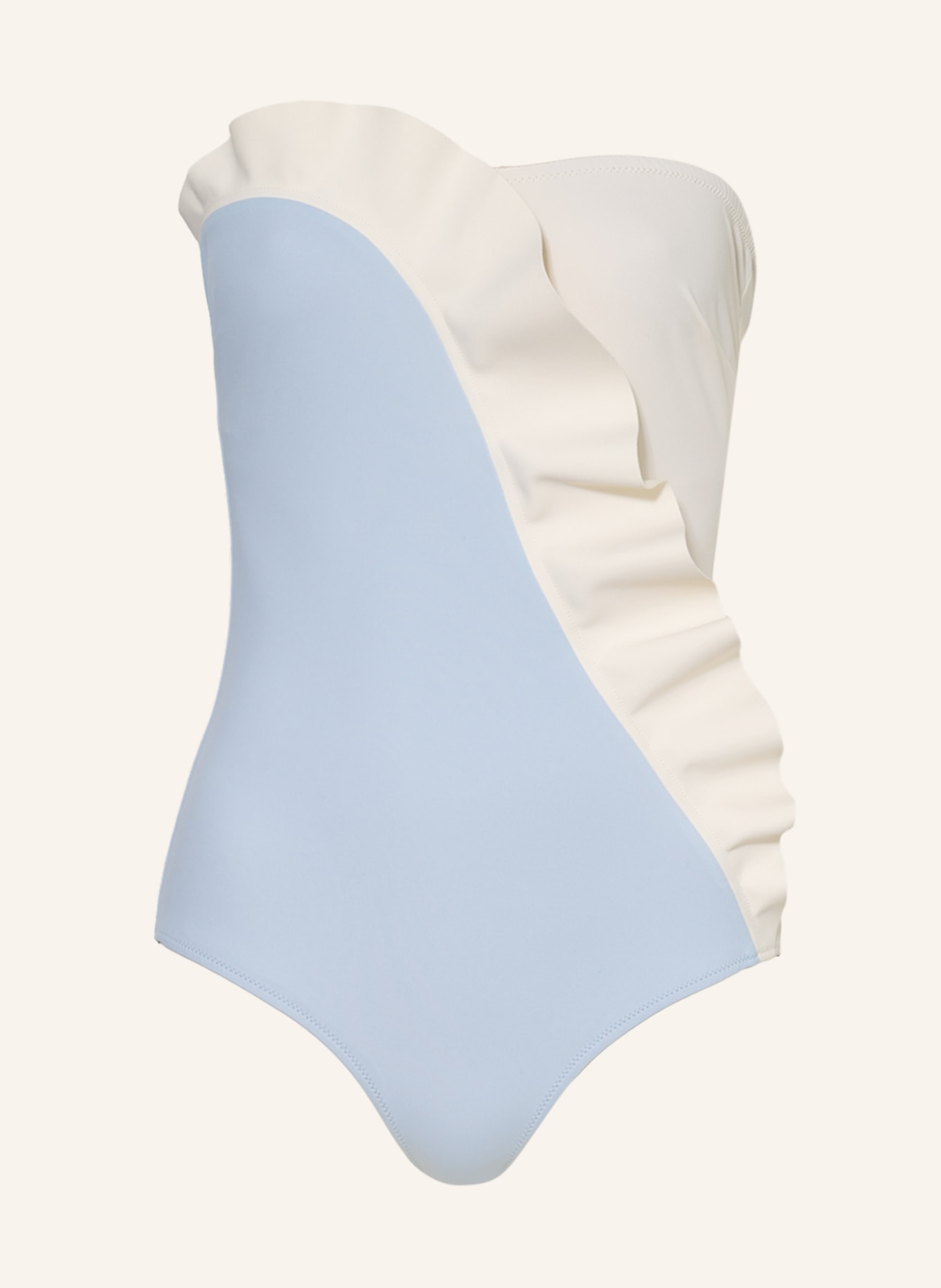 EVARAE Bandeau swimsuit PAVANA , Color: CREAM/ LIGHT BLUE (Image 1)