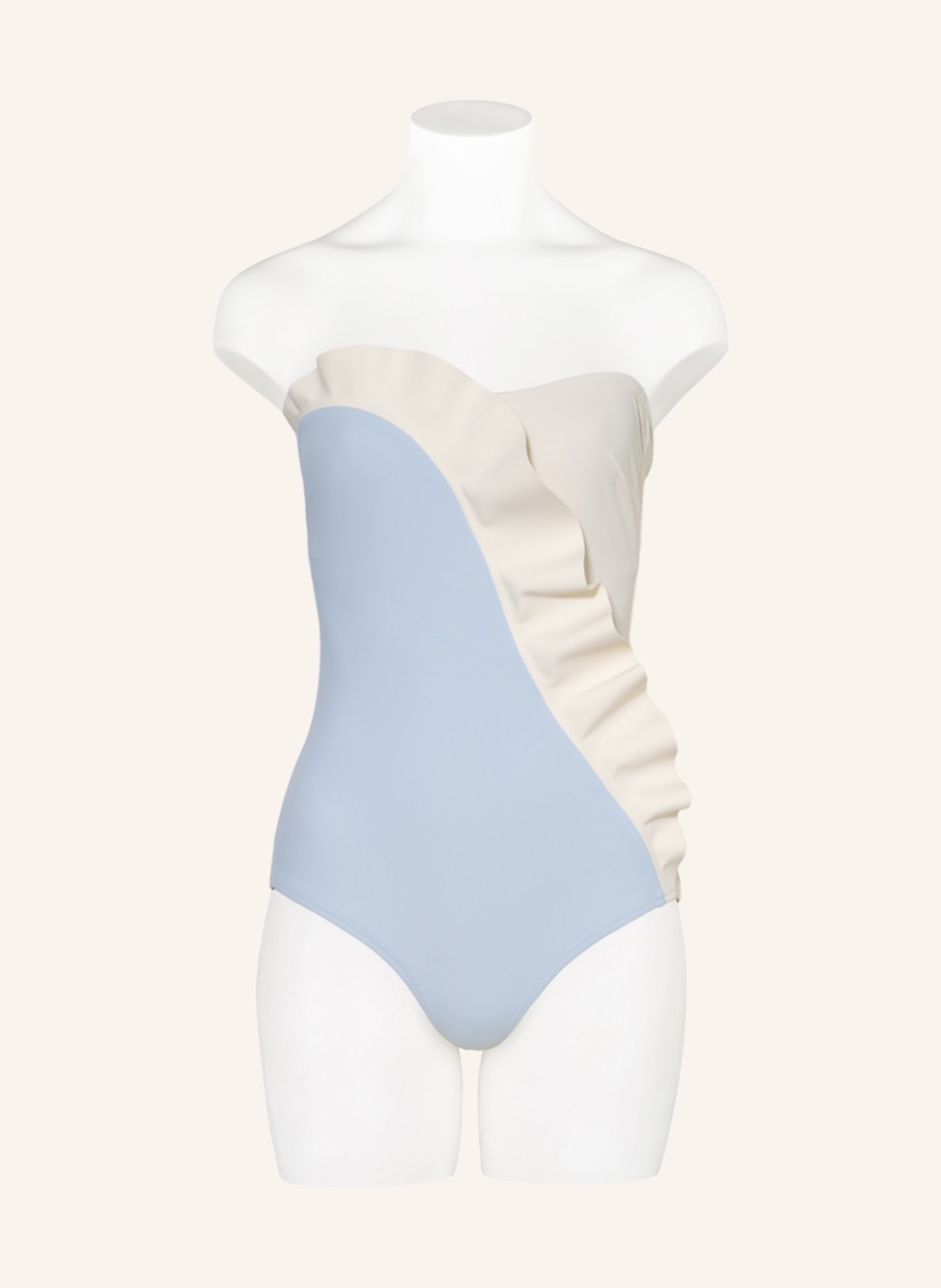 EVARAE Bandeau swimsuit PAVANA , Color: CREAM/ LIGHT BLUE (Image 2)