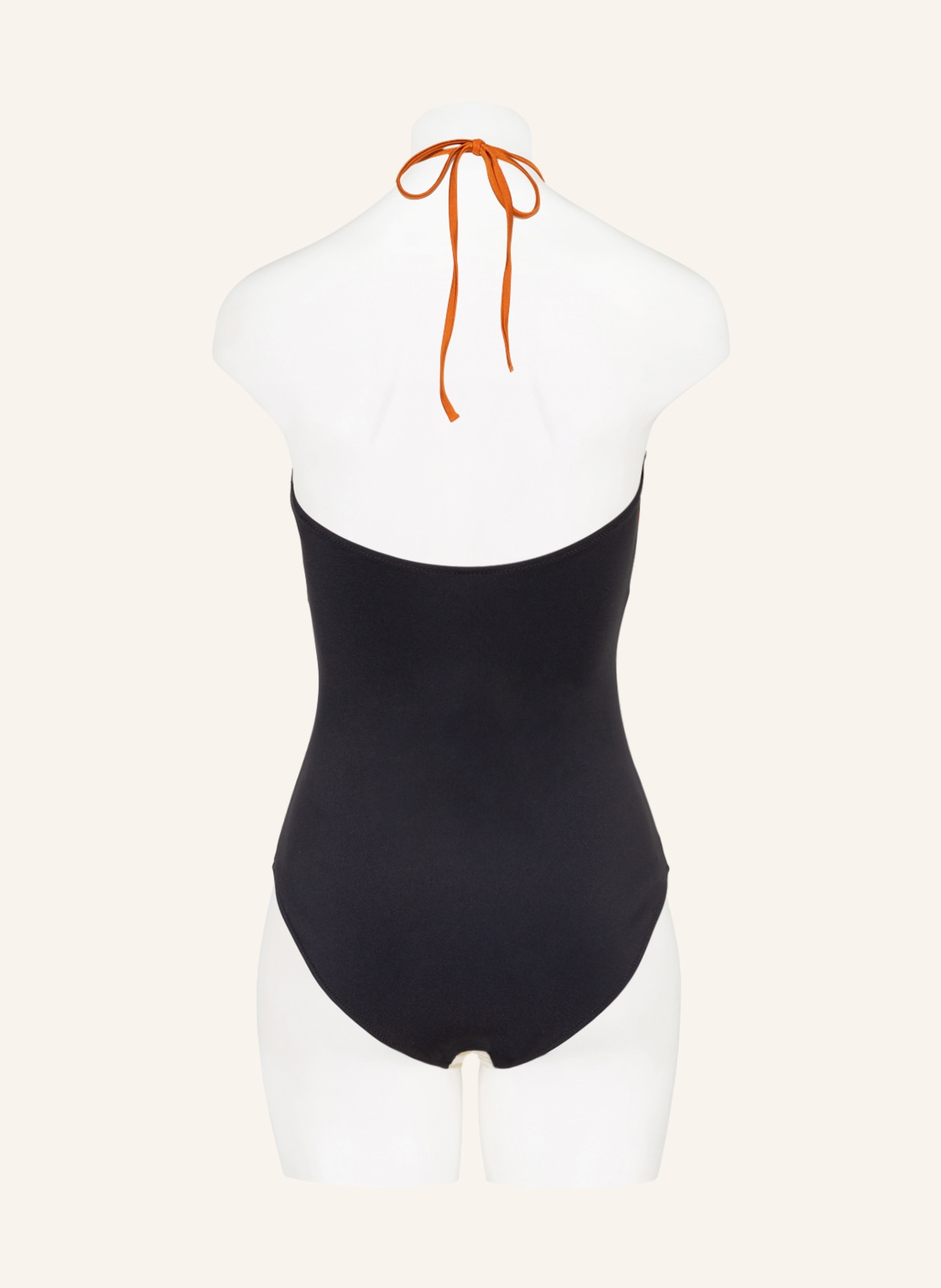 EVARAE Halter neck swimsuit RAO , Color: COGNAC/ BLACK/ CREAM (Image 3)