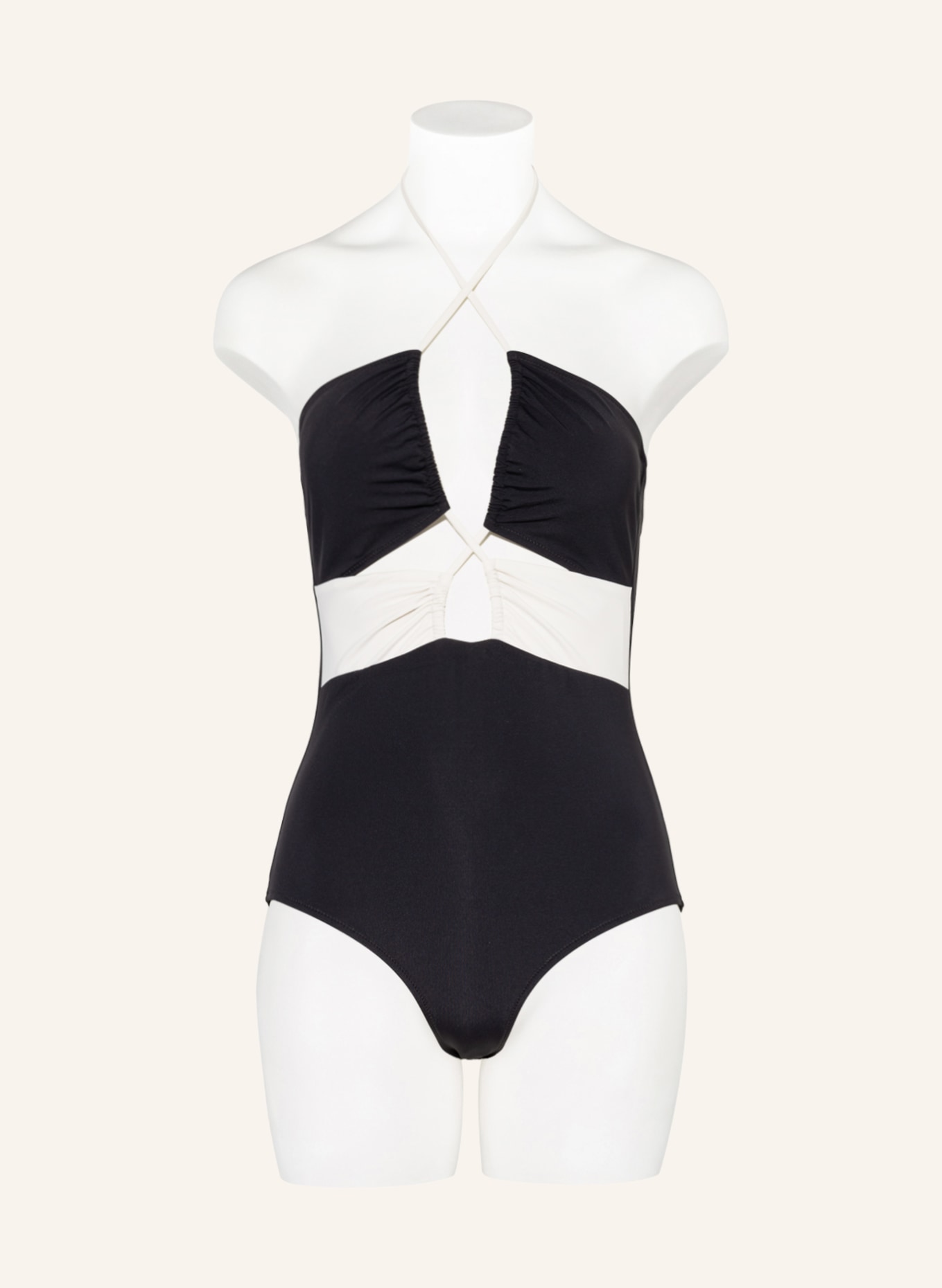 EVARAE Halter neck swimsuit ROCIO , Color: BLACK/ CREAM (Image 2)