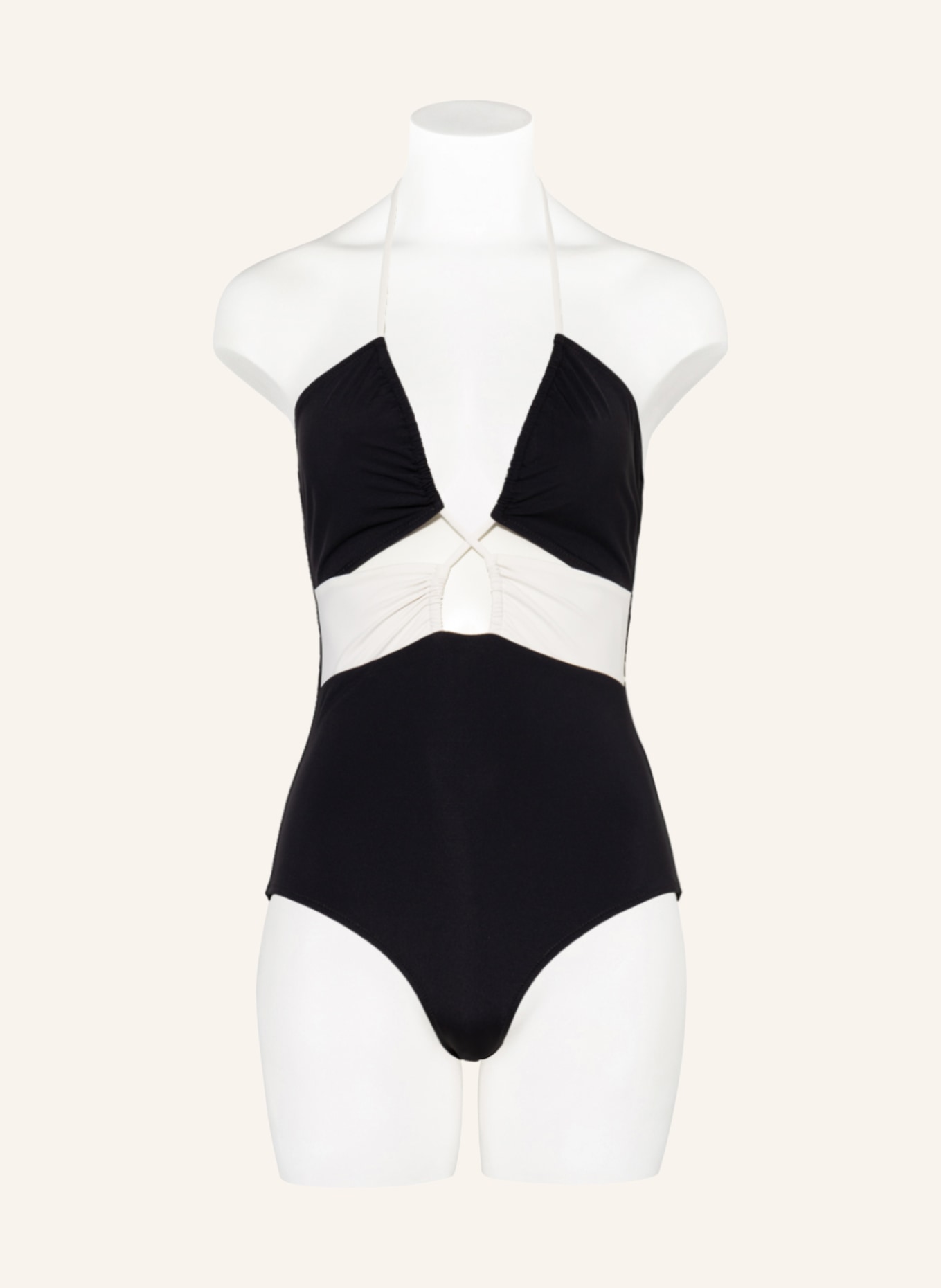 EVARAE Halter neck swimsuit ROCIO , Color: BLACK/ CREAM (Image 4)