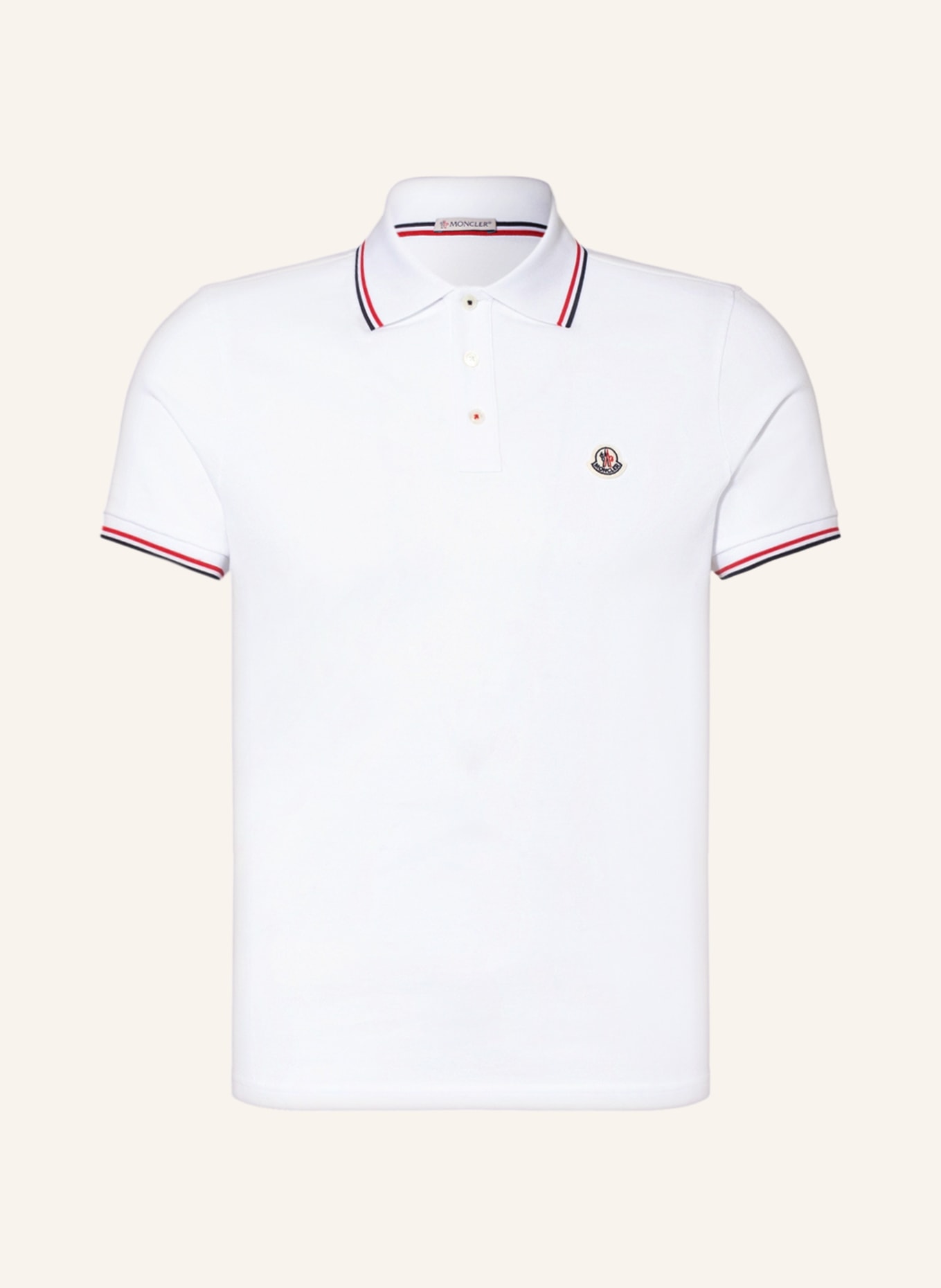 MONCLER Piqué polo shirt , Color: WHITE (Image 1)