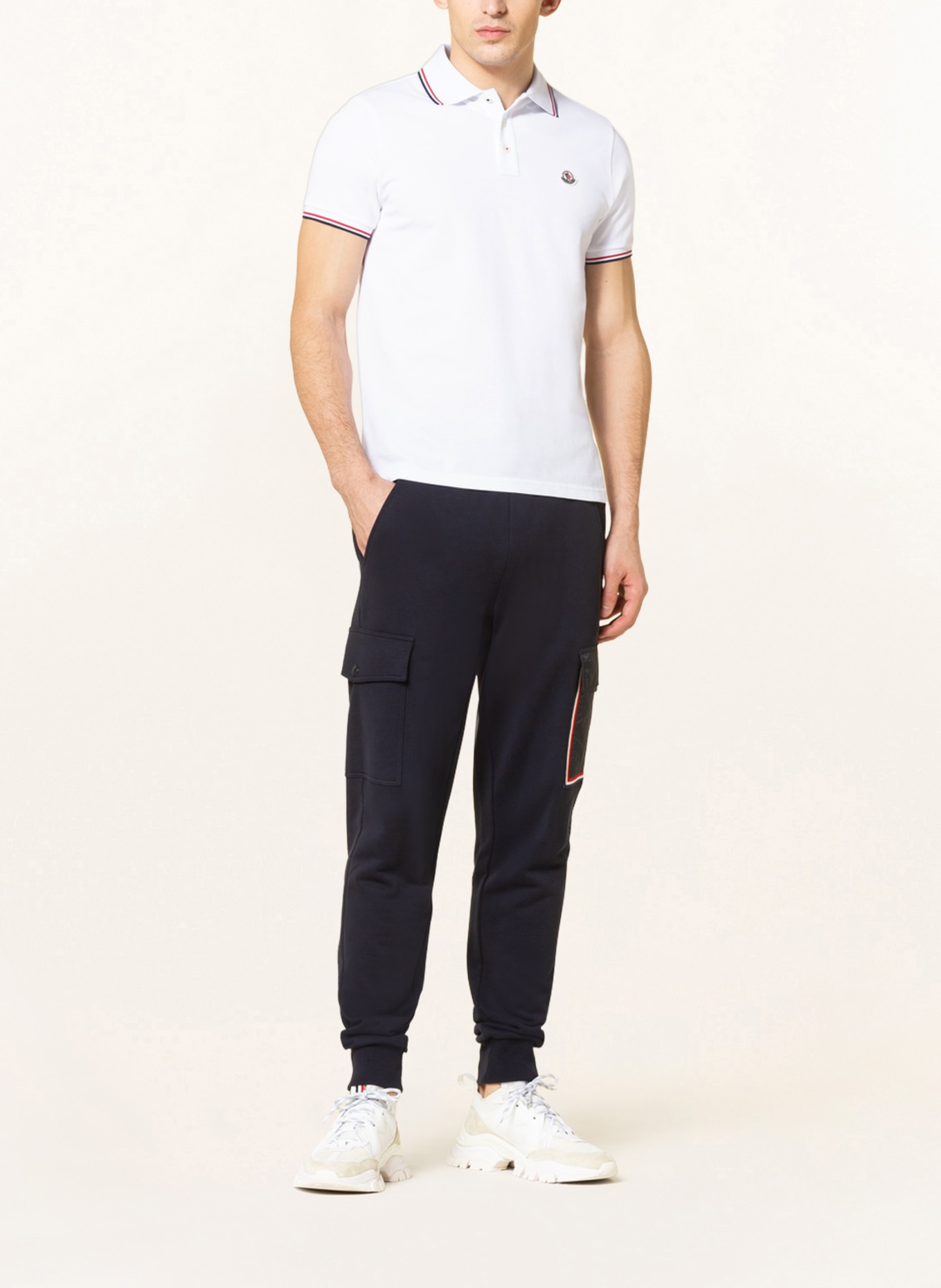 MONCLER Piqué polo shirt , Color: WHITE (Image 2)