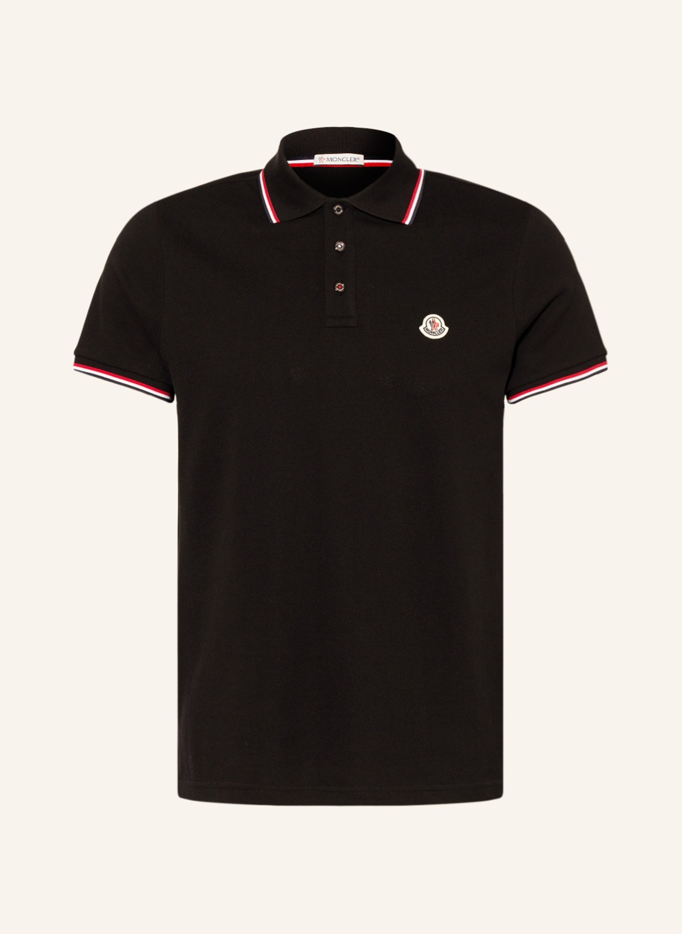 MONCLER Piqué-Poloshirt : SCHWARZ