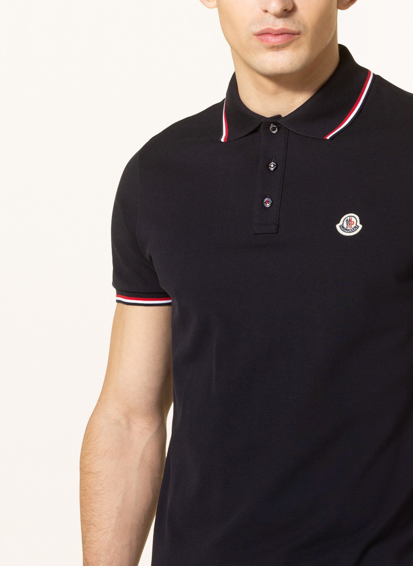 MONCLER Piqué-Poloshirt : DUNKELBLAU