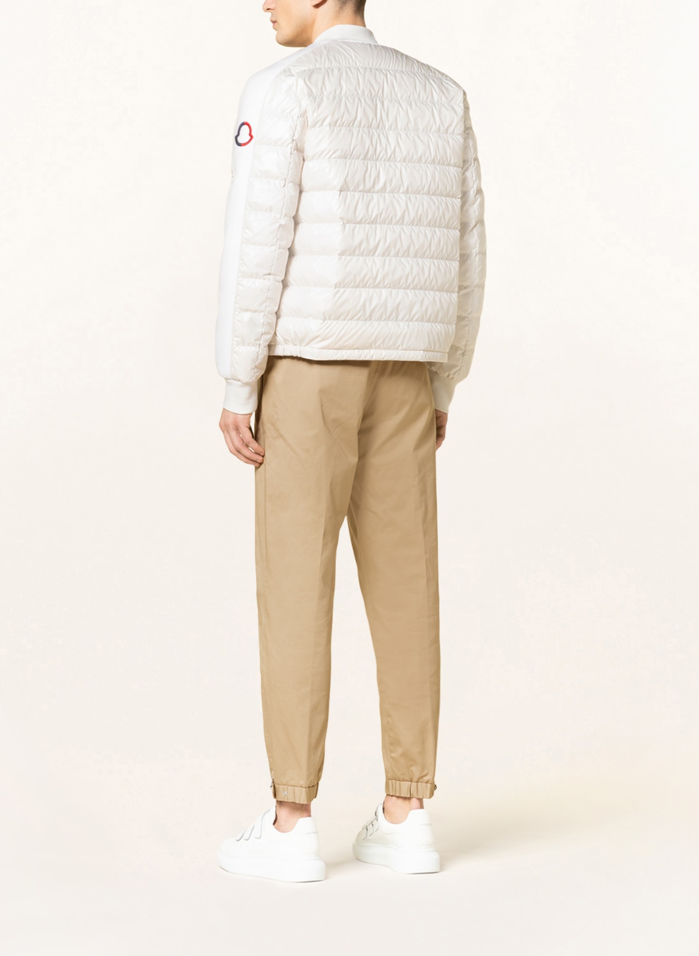 MONCLER Down jacket with tuxedo stripes , Color: WHITE (Image 3)