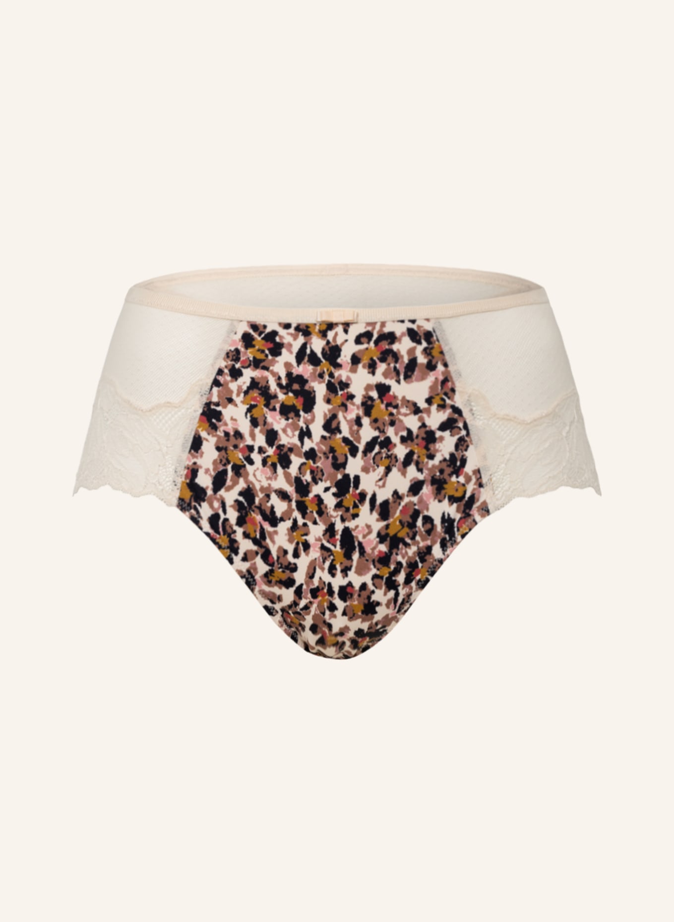 Felina Conturelle Panty WILD FLOWER, Farbe: CREME/ SCHWARZ/ DUNKELGELB (Bild 1)