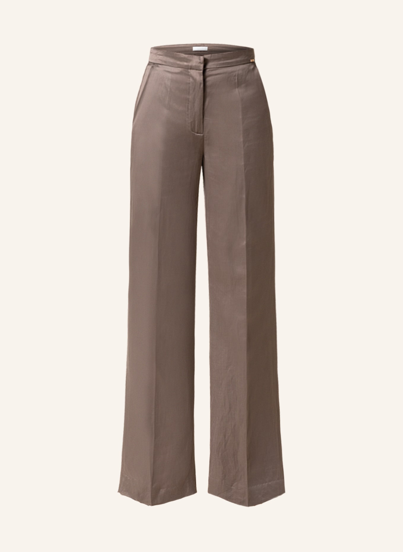 CINQUE Wide leg trousers CISONG with linen in dark brown | Breuninger