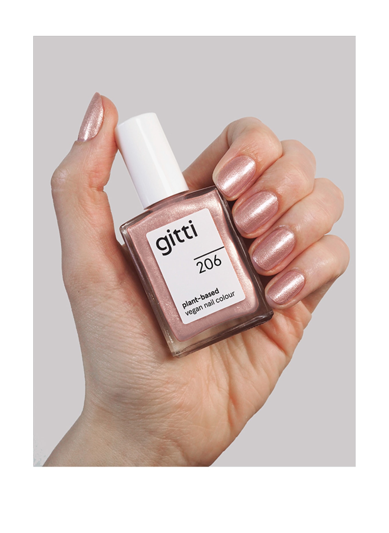gitti PLANT-BASED VEGAN NAIL COLOUR: 206 PINK GLEAM