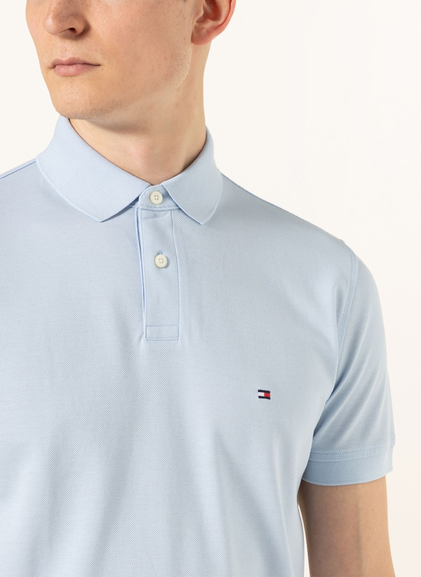 TOMMY HILFIGER Piqué-Poloshirt Regular Fit: HELLBLAU