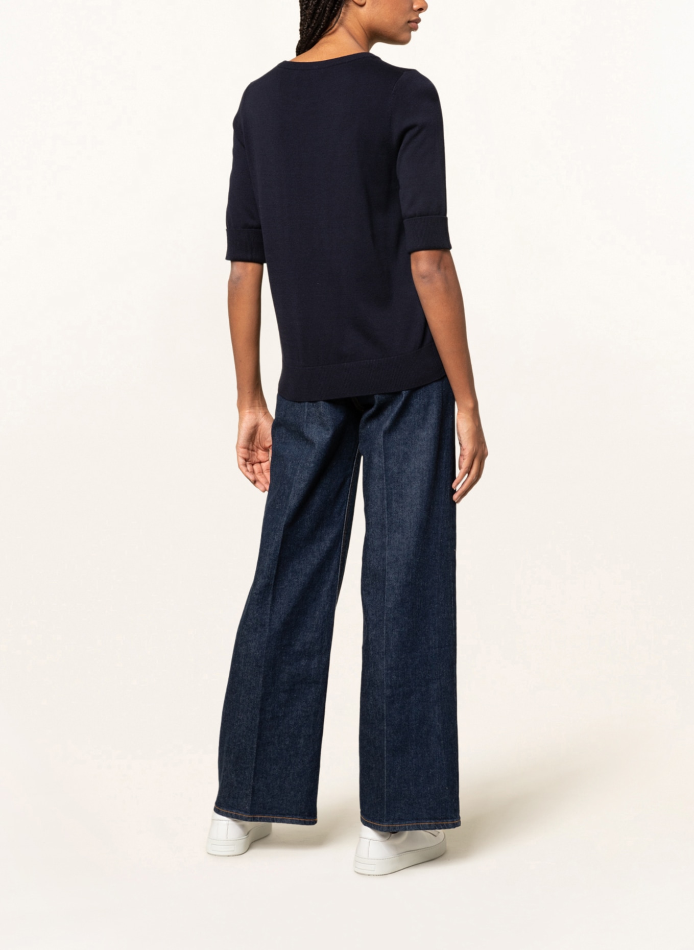 REPEAT Pullover mit 3/4-Arm: DUNKELBLAU