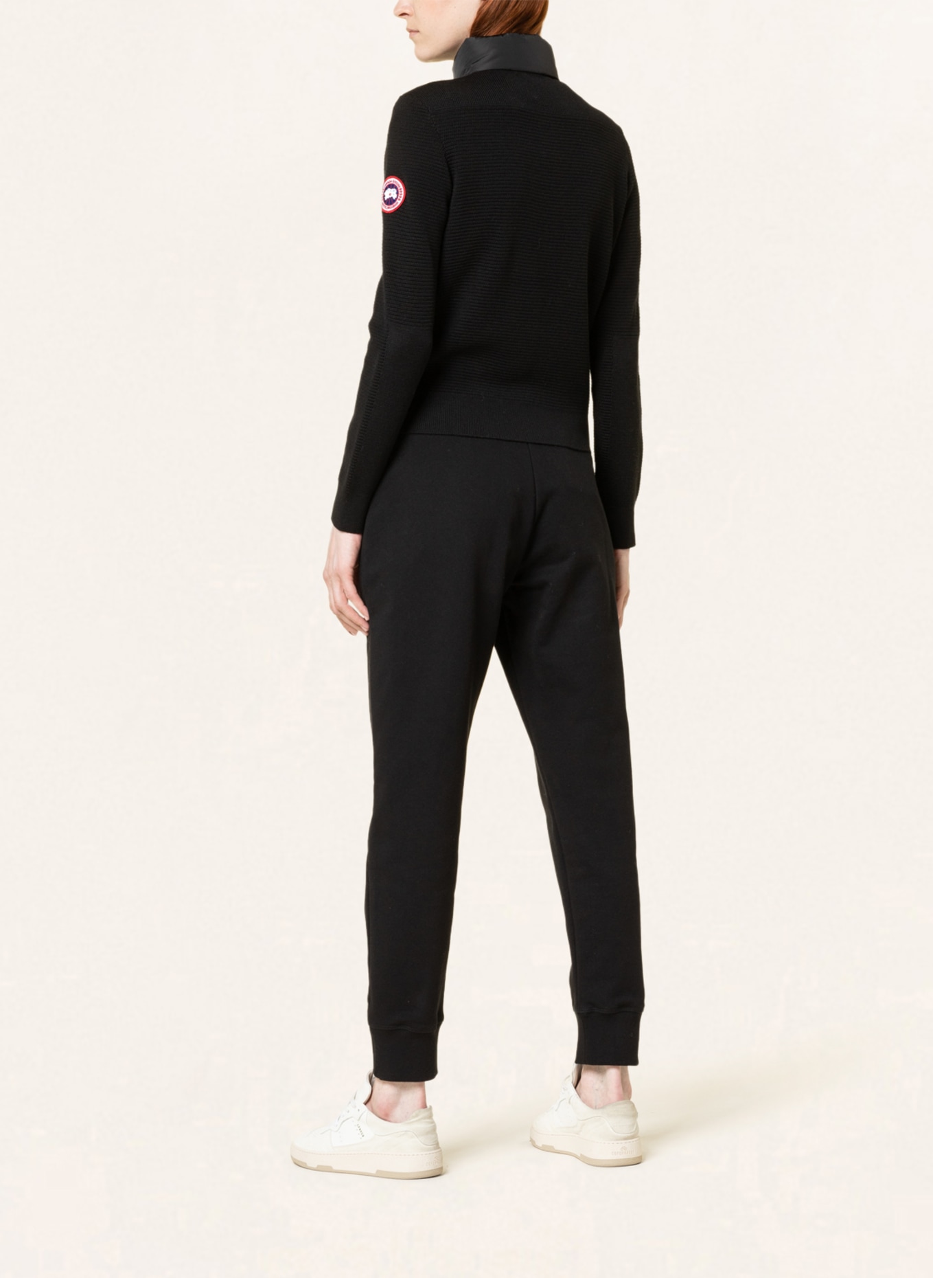 CANADA GOOSE Strickjacke HYBRIDGE im Materialmix: SCHWARZ