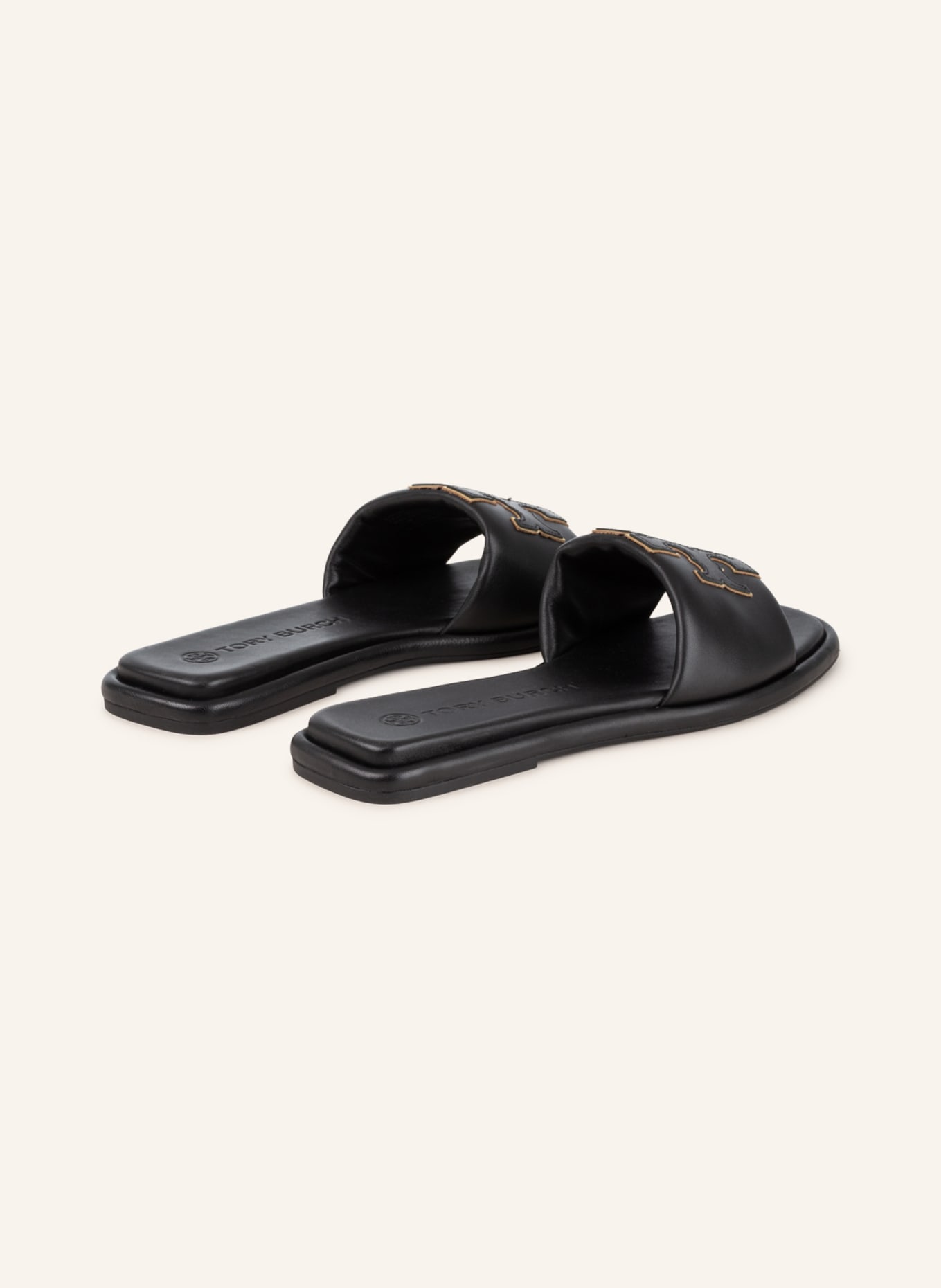 TORY BURCH Slides, Color: 013 PERFECT BLACK / GOLD (Image 2)