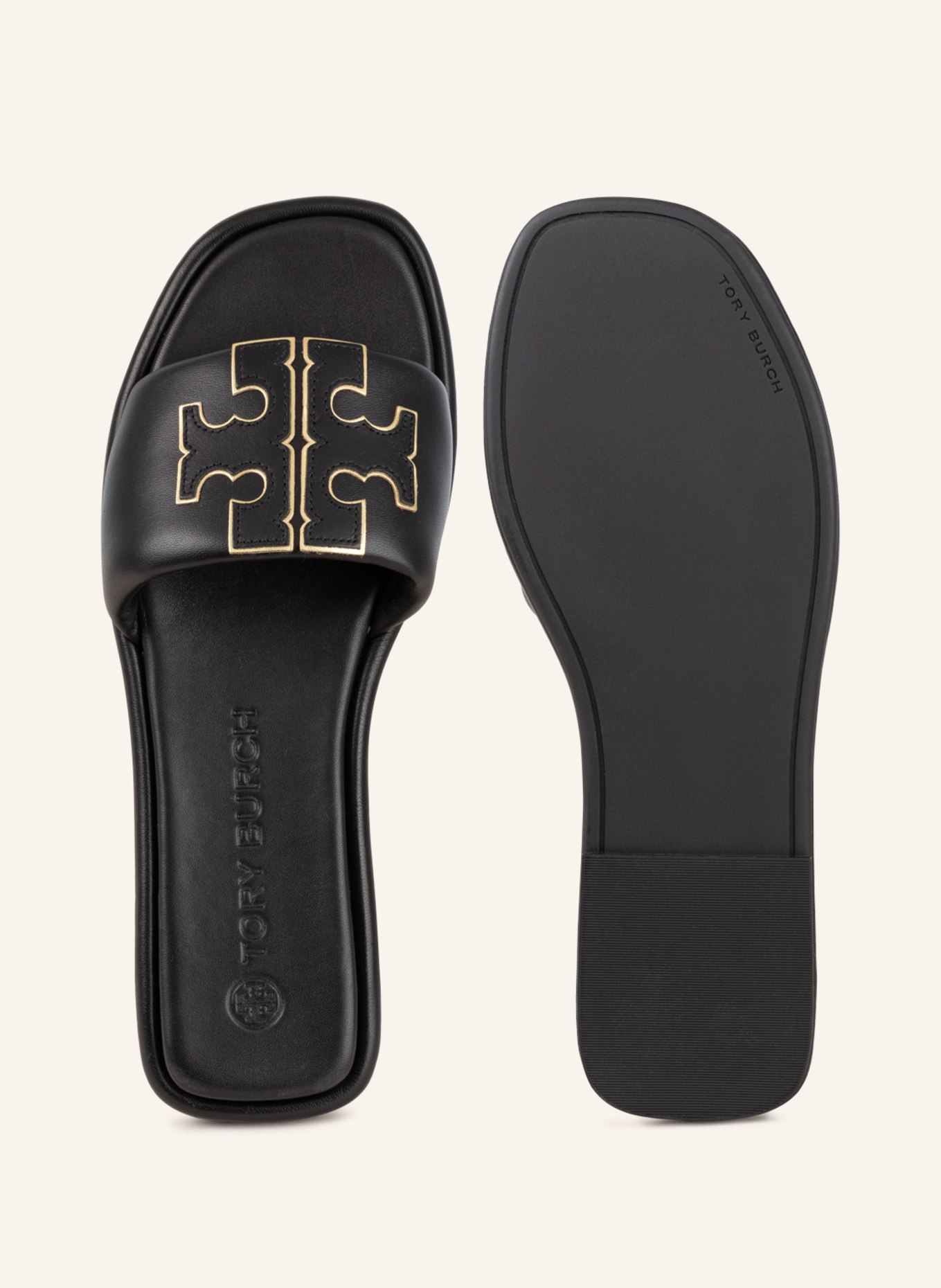 TORY BURCH Slides, Color: 013 PERFECT BLACK / GOLD (Image 5)