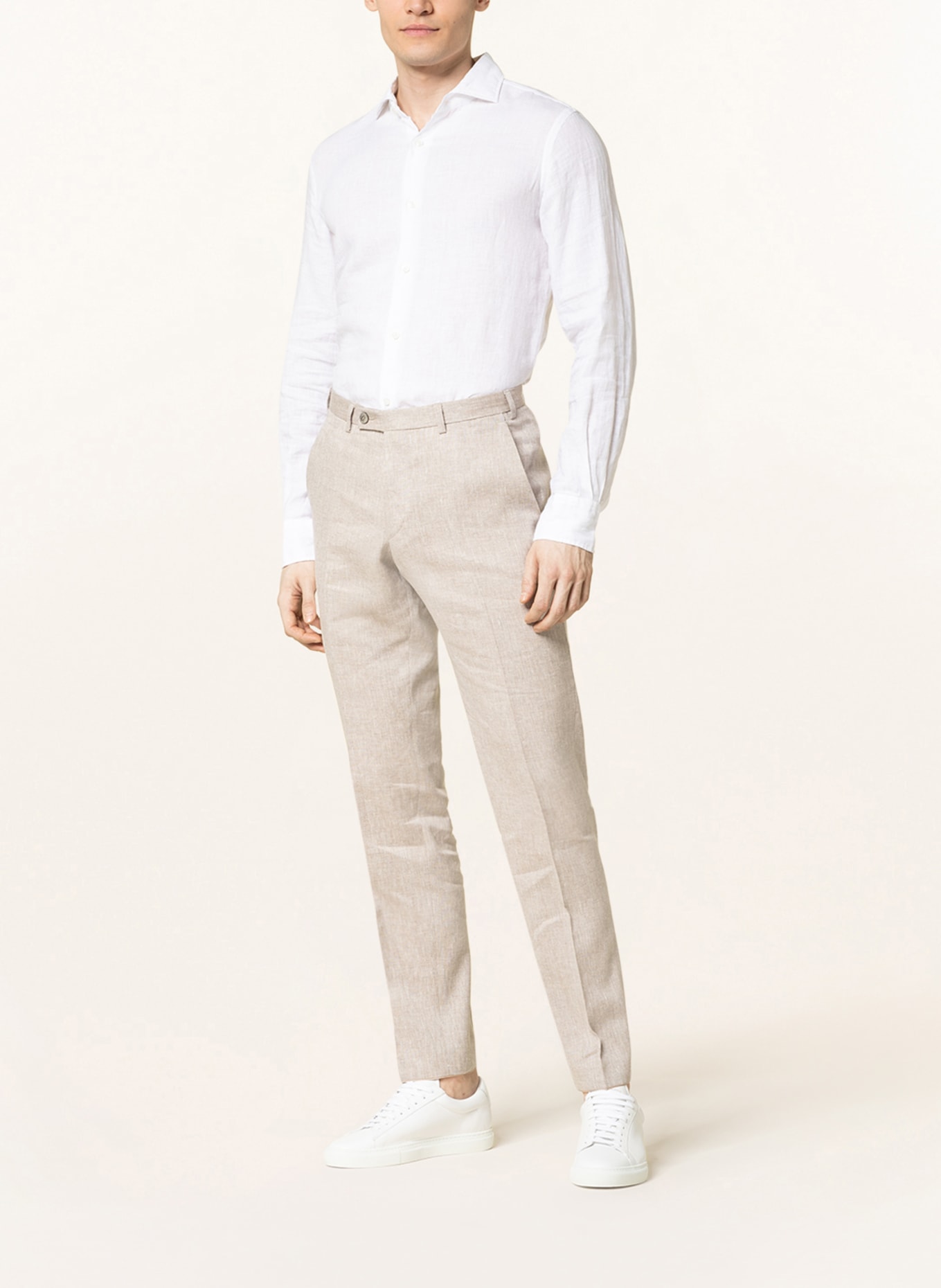 DIGEL Suit trousers FRANCO extra slim fit with linen, Color: BEIGE (Image 3)