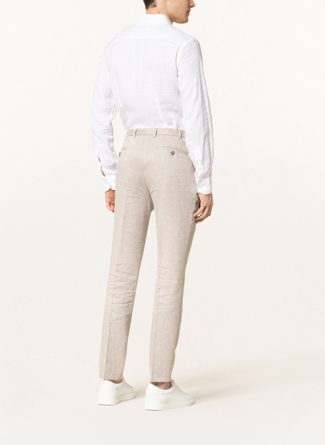 DIGEL Suit trousers FRANCO extra slim fit with linen, Color: BEIGE (Image 4)