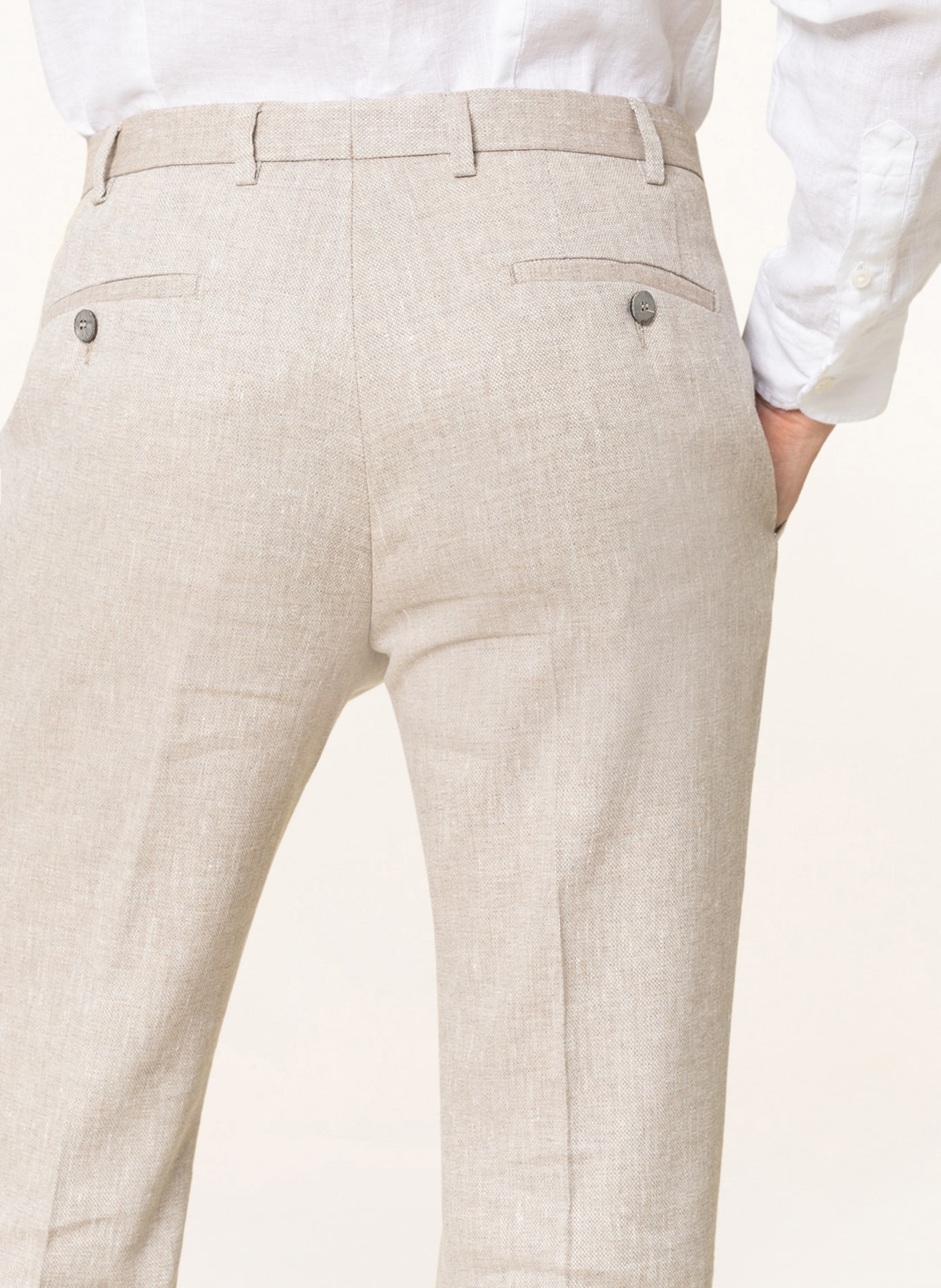 DIGEL Suit trousers FRANCO extra slim fit with linen, Color: BEIGE (Image 6)